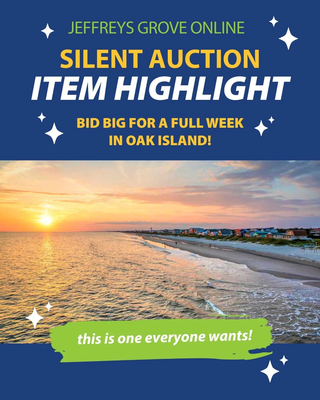 🌊✨ ITEM HIGHLIGHT ✨🌊

Get ready to bid big on one of our most exciting items&hellip; a one-week stay in Oak Island! 🏖️

Imagine slow mornings with coffee by the water, sunny beach days with the family, and breathtaking sunsets every night. This is