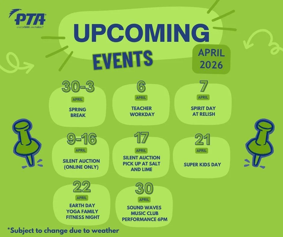 Welcome back, everyone! We hope you had a fun and refreshing Spring Break ☀️🌸

We&rsquo;ve got a busy and exciting April ahead, and we can&rsquo;t wait to see everyone back at school and at these fun events! 💙💚 Here&rsquo;s what&rsquo;s coming up: