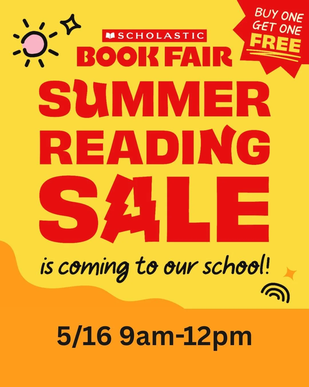 📚🎉 BOGO Book Fair is coming! 🎉📚

Join us May 16 | 9 AM&ndash;12 PM for Buy One, Get One FREE on everything&mdash;books, posters, journals &amp; more! Perfect for summer reading ☀️📖

🙋&zwj;♀️ Volunteers needed&mdash;we&rsquo;d love your help! li