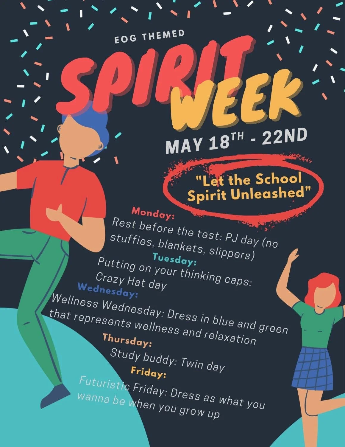 Next week, we kick off #JGESspiritweek! Share your daily photos with us so we can see your Eagle spirit! 🦅💙💚