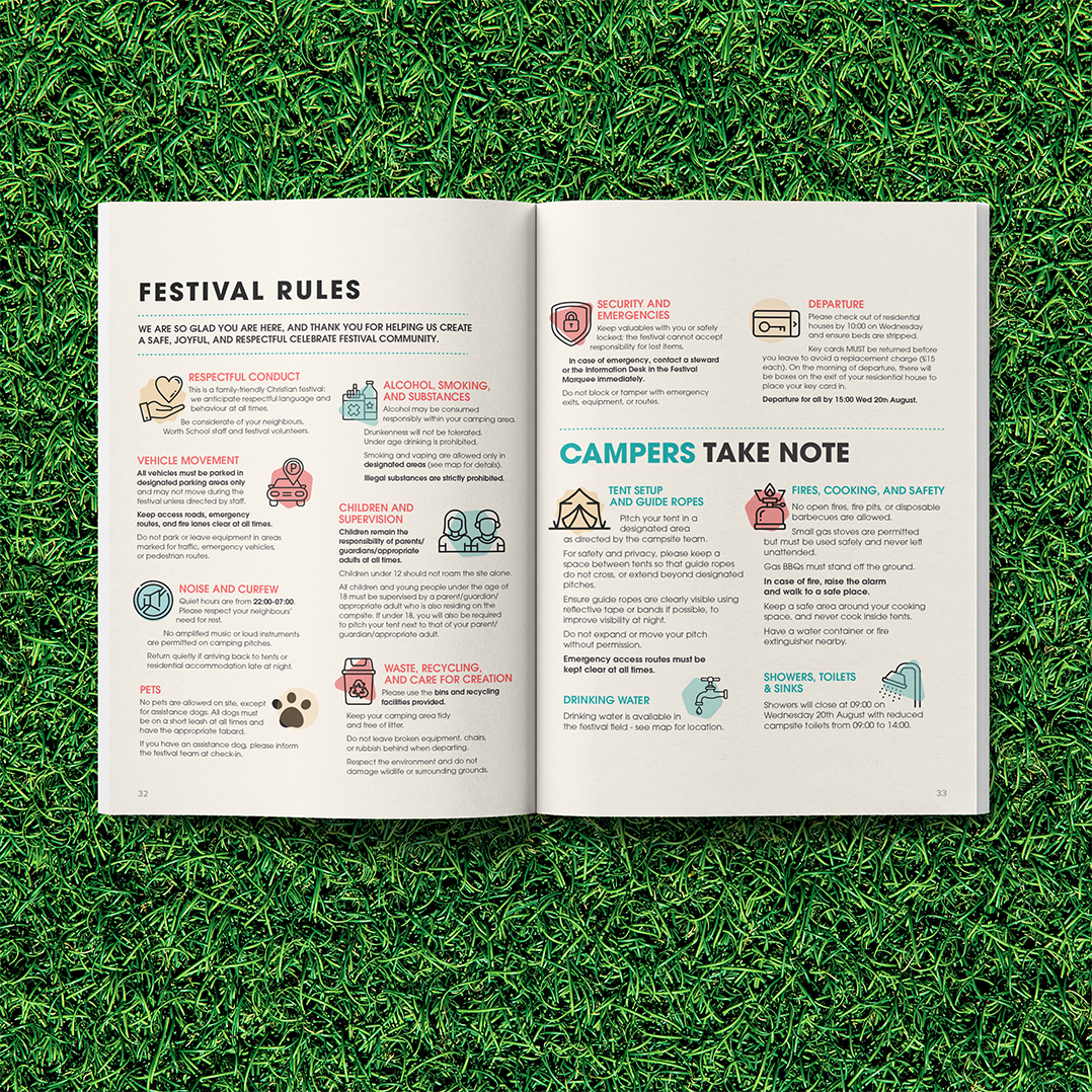 CELEBRATE festival brochure designed by WHAT MUST BE DONE +