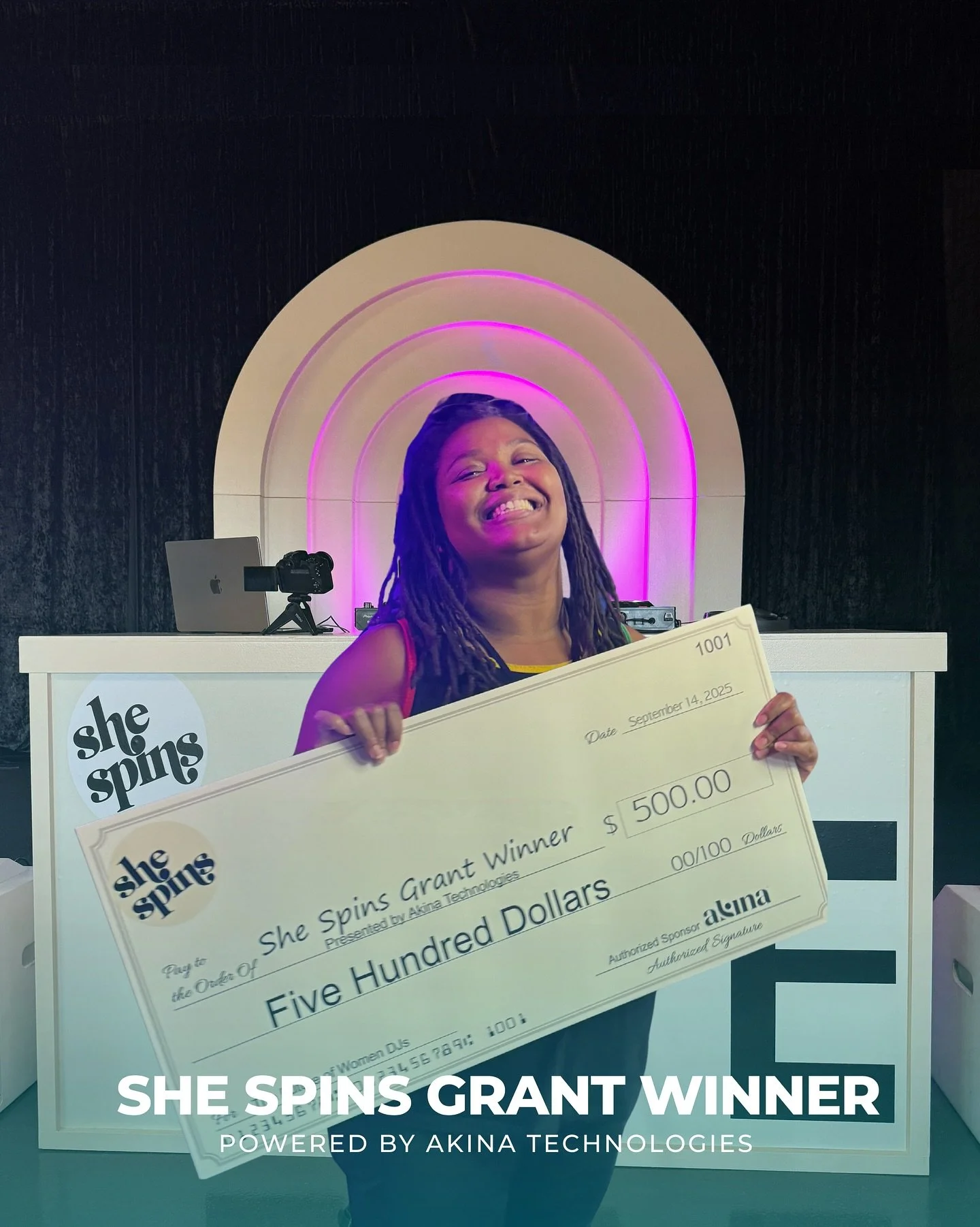 One of the most powerful moments of She Spins LIVE was announcing our $500 grant winner (sponsored by @akina.tech). The whole room seemed to get emotional 🥹 this is truly the heartbeat of what She Spins is all about.

Our founder always says: &ldquo