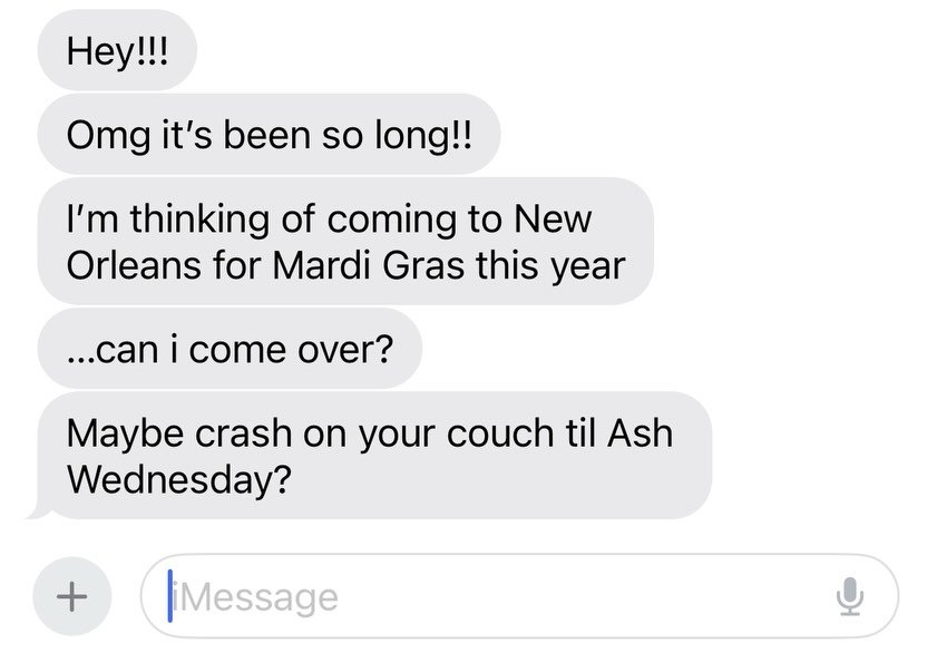 it&rsquo;s King&rsquo;s Day, and &ldquo;&hellip;can i come over?&rdquo; is now available to stream wherever you find music. Add it to your Mardi Gras playlists, or your hopeless, yearning, sexy, mysterious playlists. Written in the midst of a season 