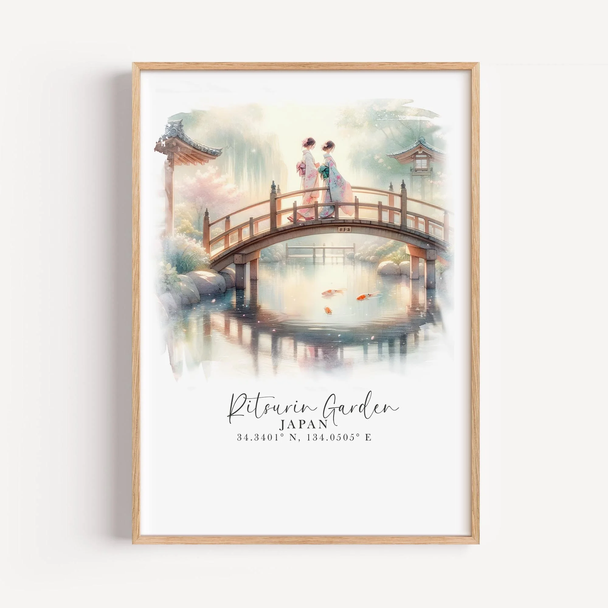 Japanese Garden Poster — 'Ritsurin Garden' Art Print