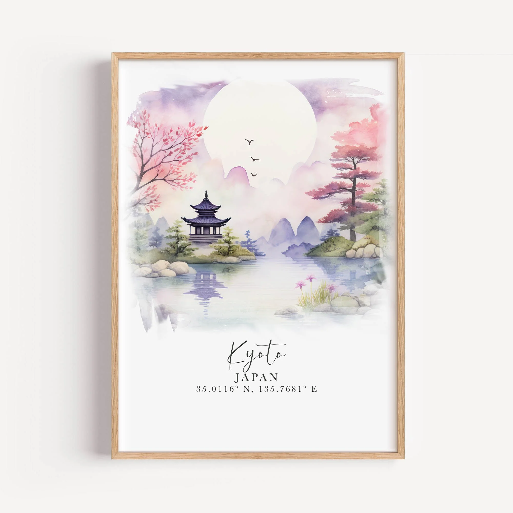 Kyoto Japan Watercolor Travel Art Print