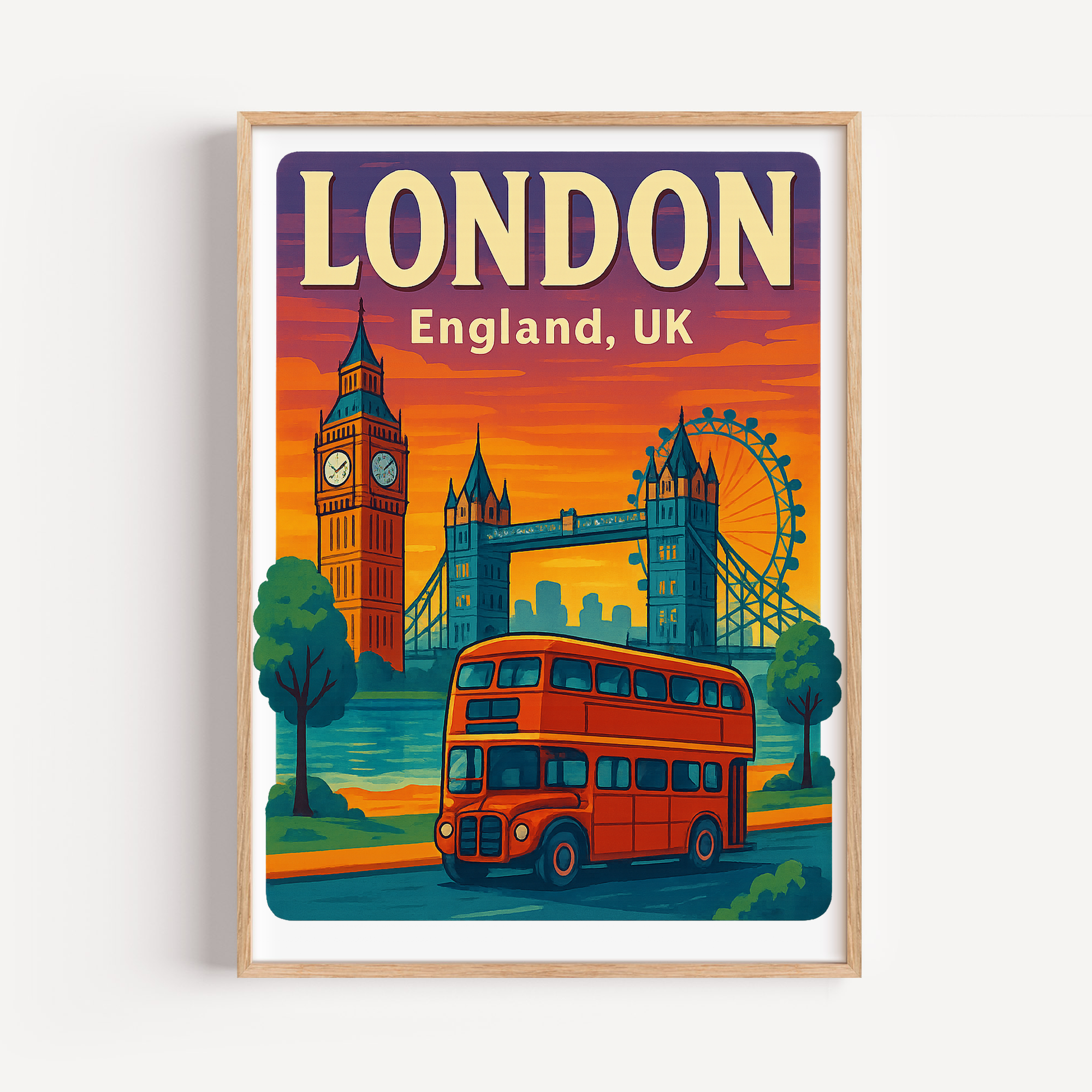 Vintage London Double-Decker Bus & Big Ben
