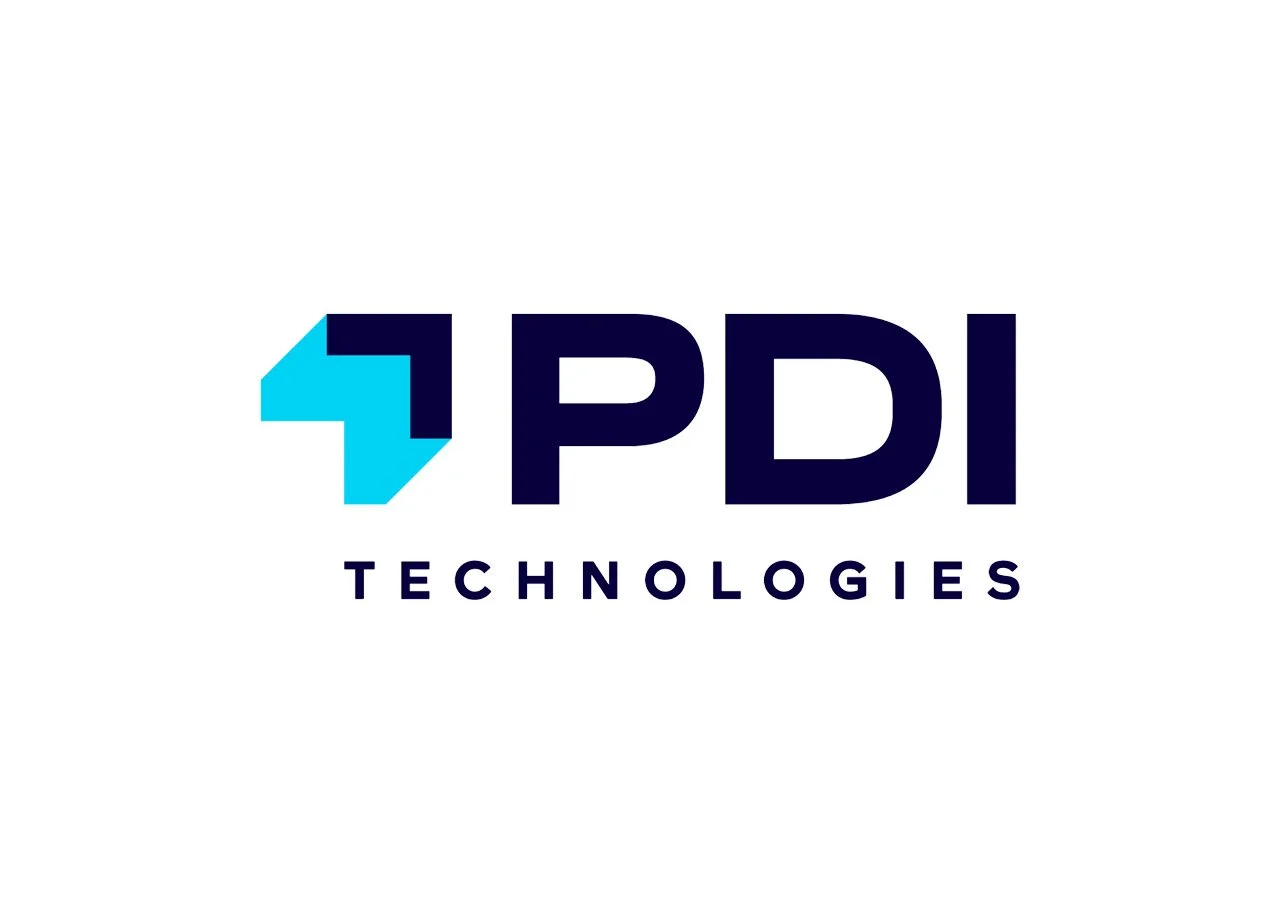 PDI Technologies logo featuring a stylized blue and black geometric shape to the left and the text 'PDI' in large dark font with 'TECHNOLOGIES' below in smaller font.
