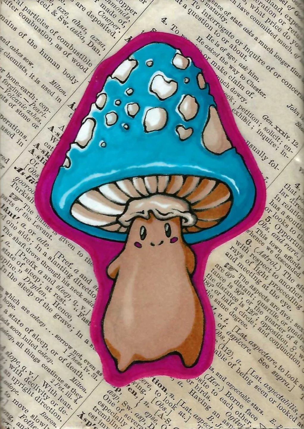 Friendly Blue Mushroom