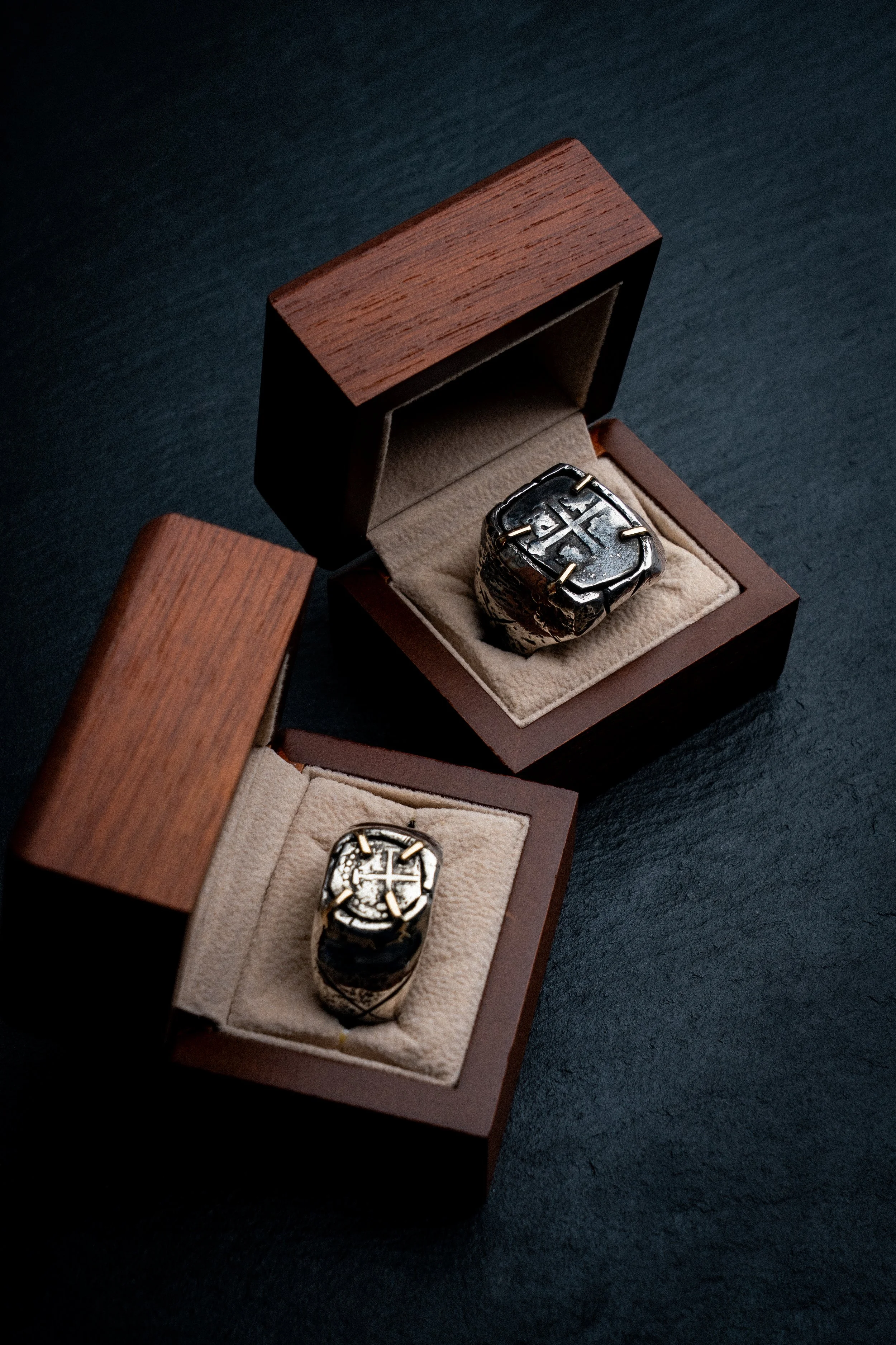 Two Captains in ring Boxes