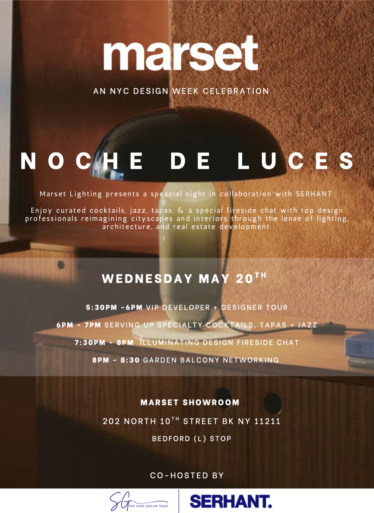 ARCNOMA Sponsors Noche De Luces Design Week Celebration with Marset Lighting and SERHANT.