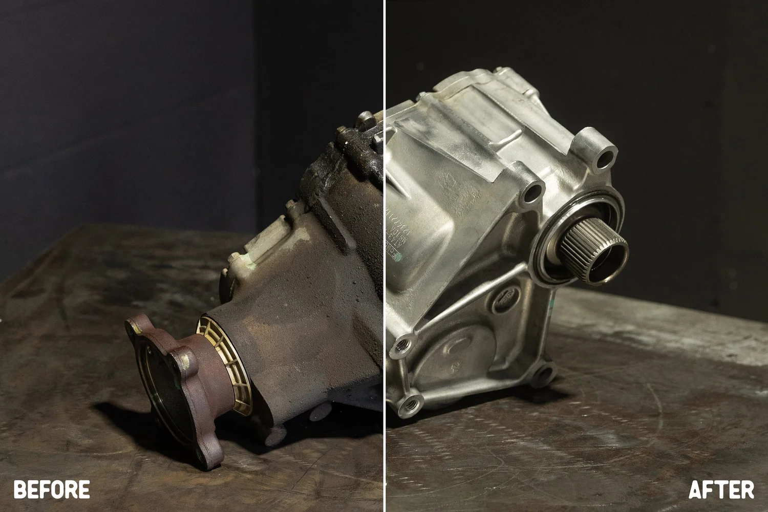 Differential before and after cleaning.