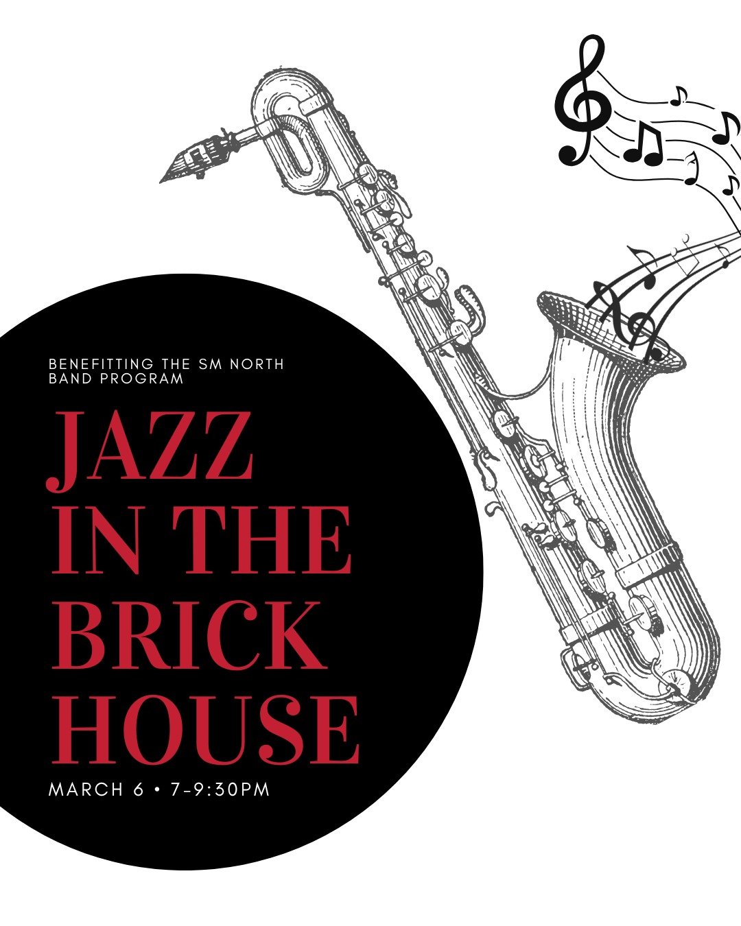 Our annual Spring Swing event is getting a makeover! Please join us for Jazz in the Brickhouse on March 6th in the fieldhouse. All proceeds go to the SMN band program!

Preorder your tickets at: https://www.eventbrite.com/e/jazz-in-the-brickhouse-tic