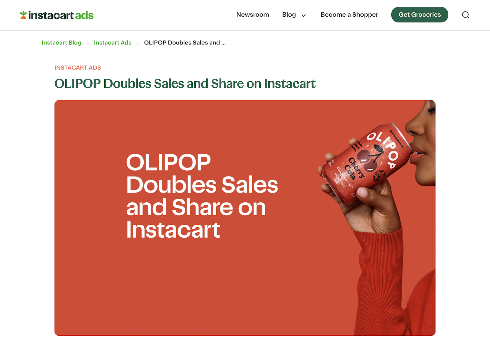 OLIPOP Doubles Sales and Share on Instacart