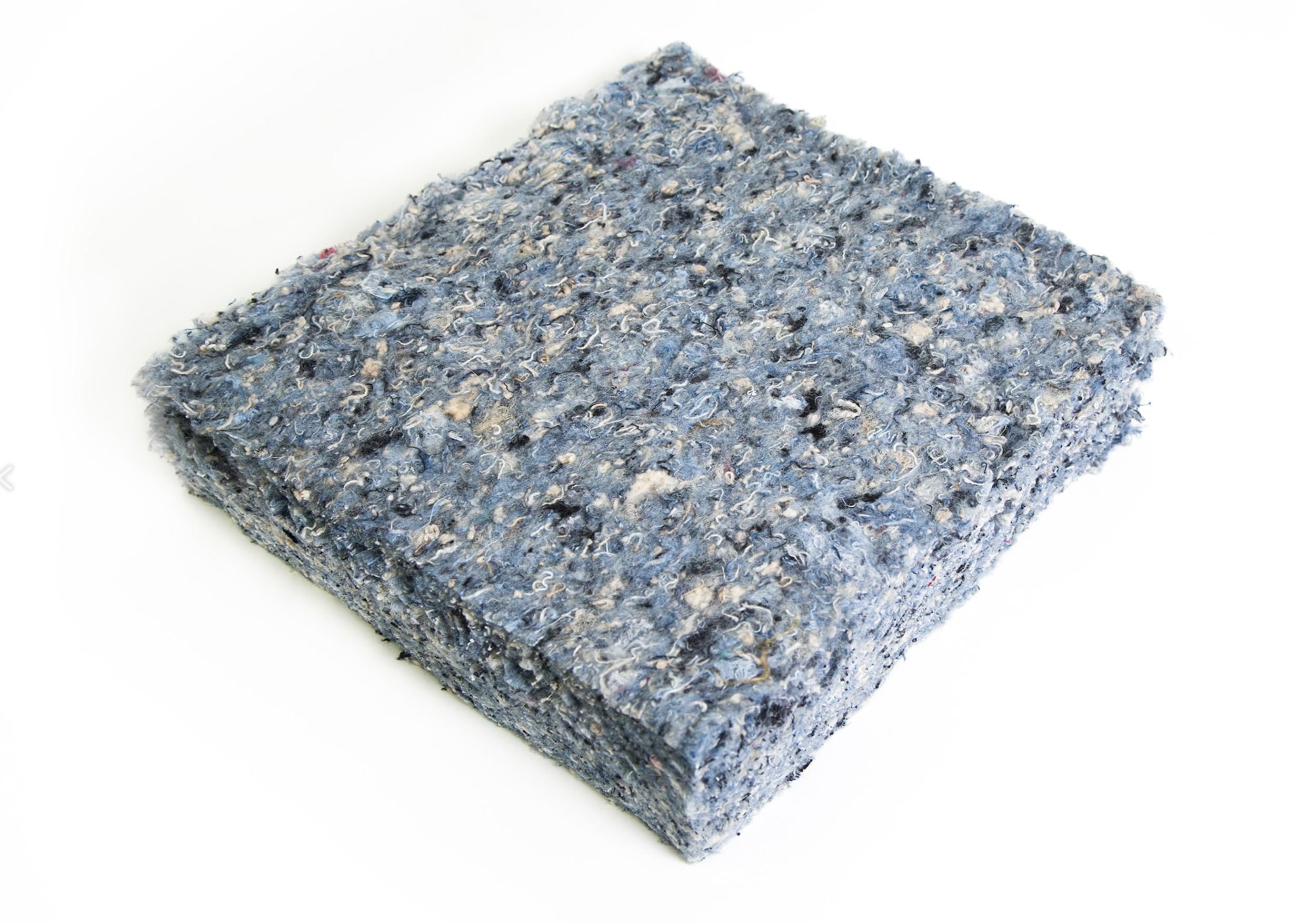 A blue and gray cleaning scrub sponge with a rough, textured surface.