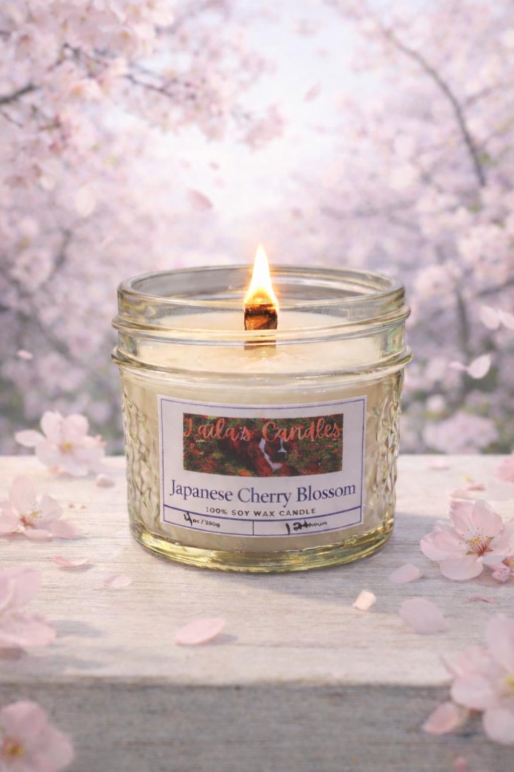 Japanese Cherry Blossom Crackling Candle
