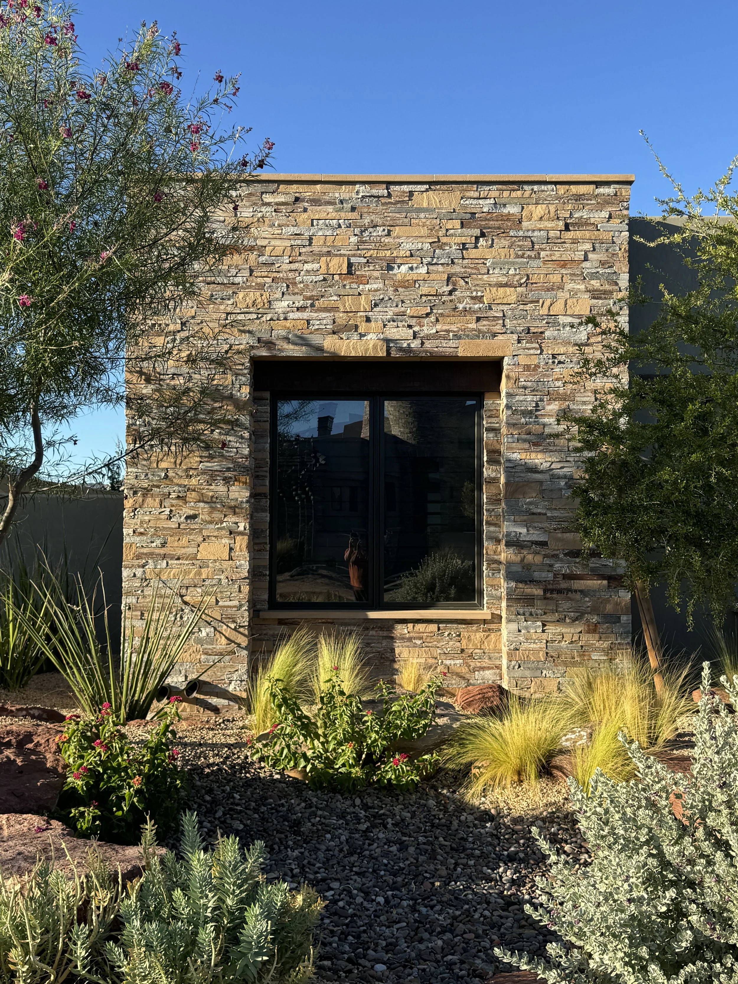 A Custom stone and brick archway