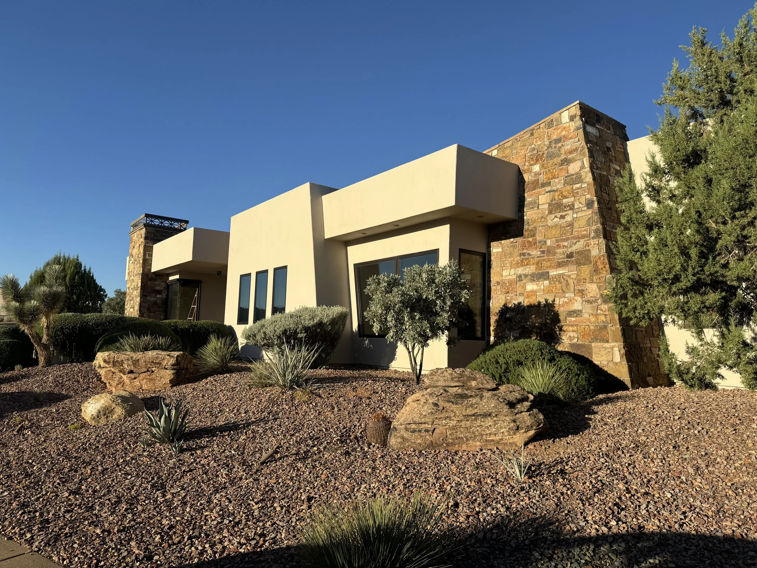 Custom stone exterior on a southern Utah home