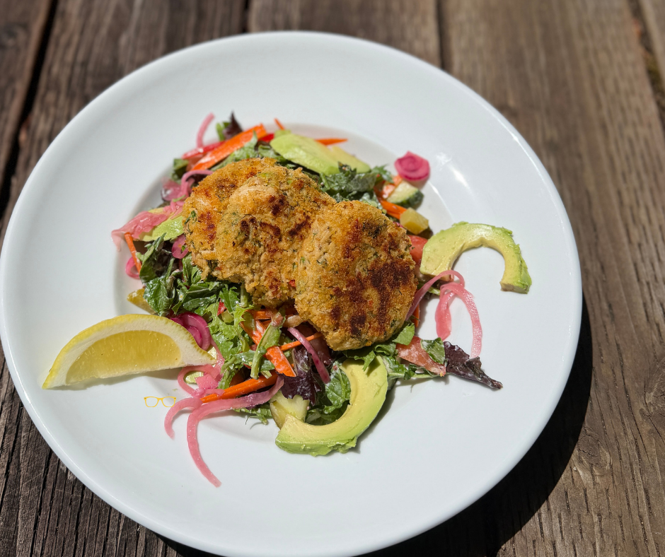 Crispy Tuna Cakes on Salad