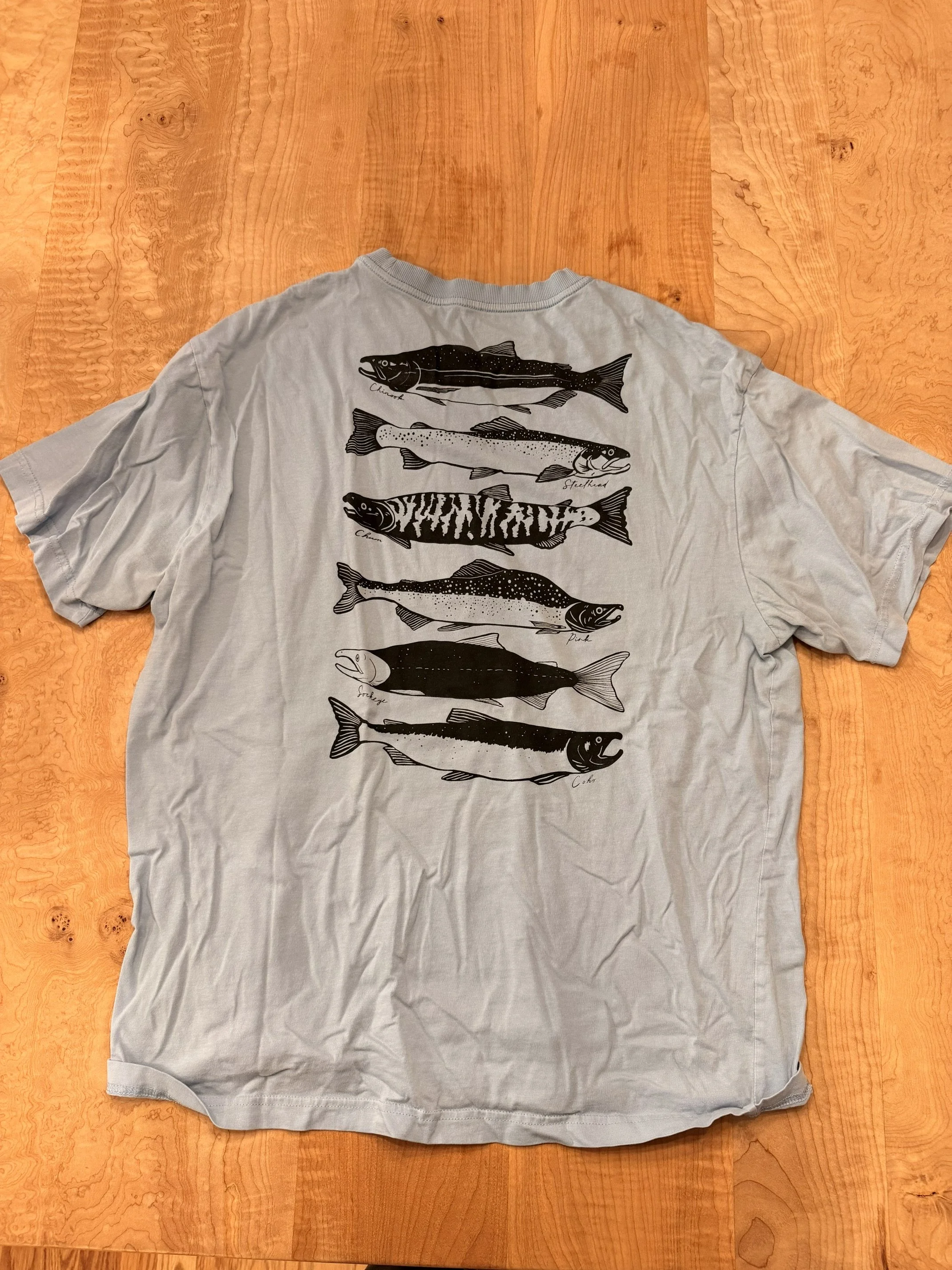 Lightly Used Blue-Gray XL Fish Design
