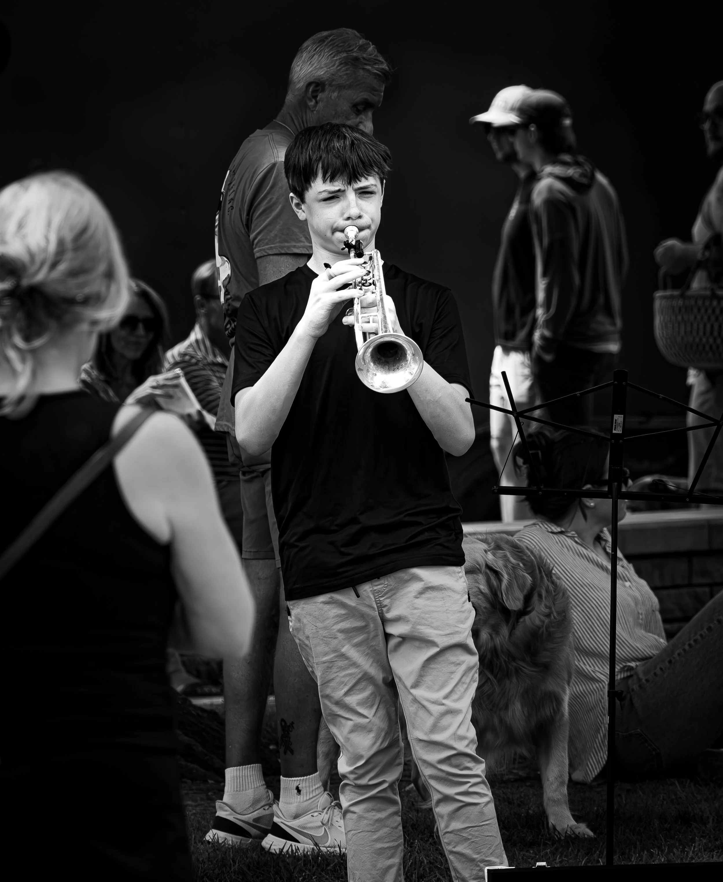 Young Musician at the Market