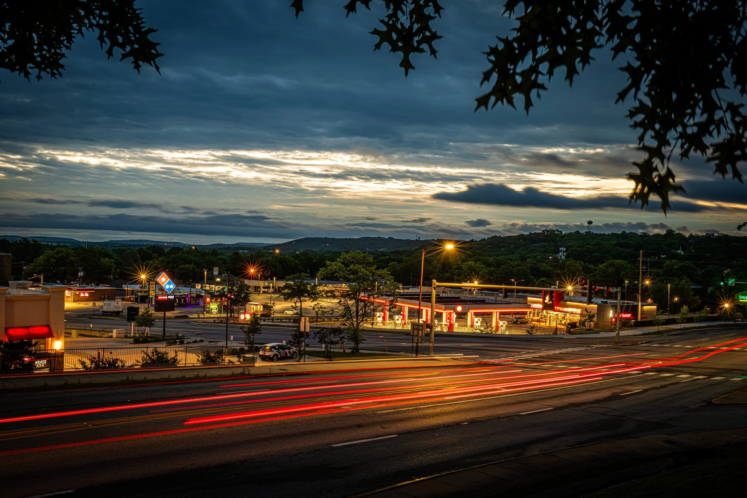 Sunrise with light streaks.JPG
