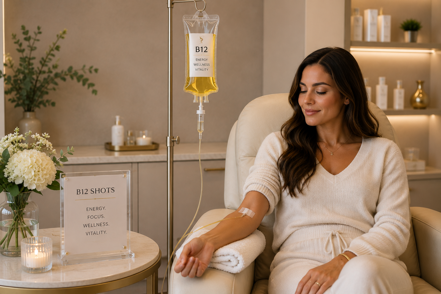 B12 wellness shot treatment at GlowMD in Katy, TX