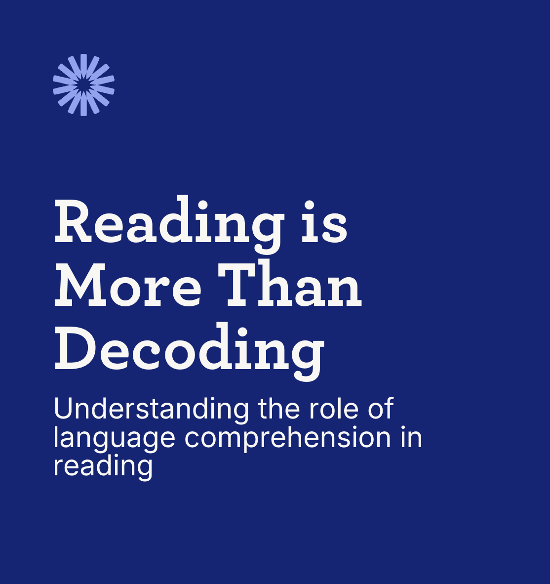 Reading Is More Than Decoding