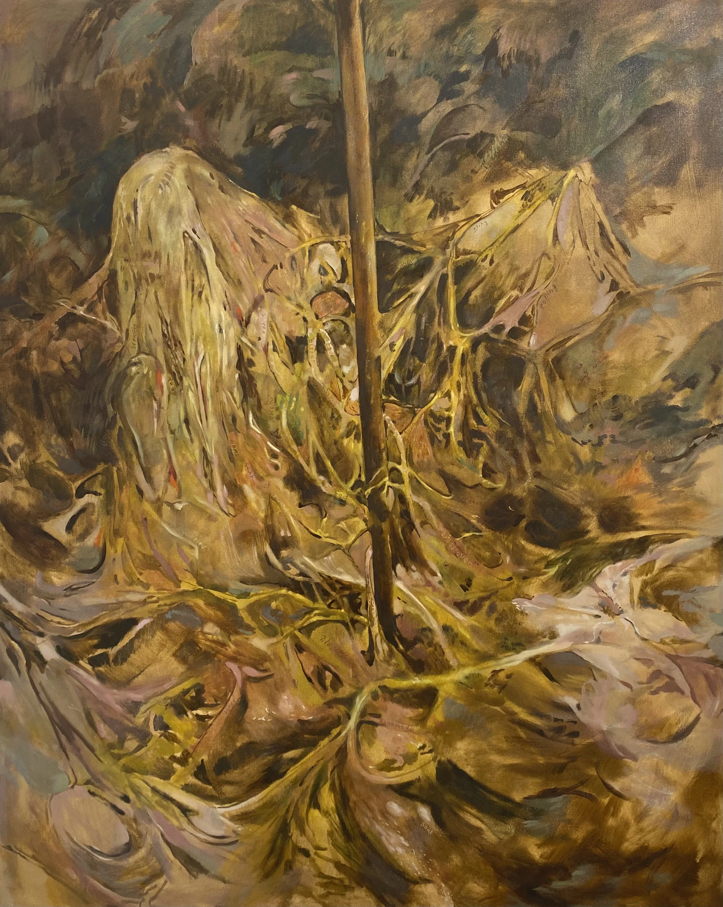   What indeed is finally beautiful, except Death and Love? , 2025, oil on canvas, 48 x 60 in 