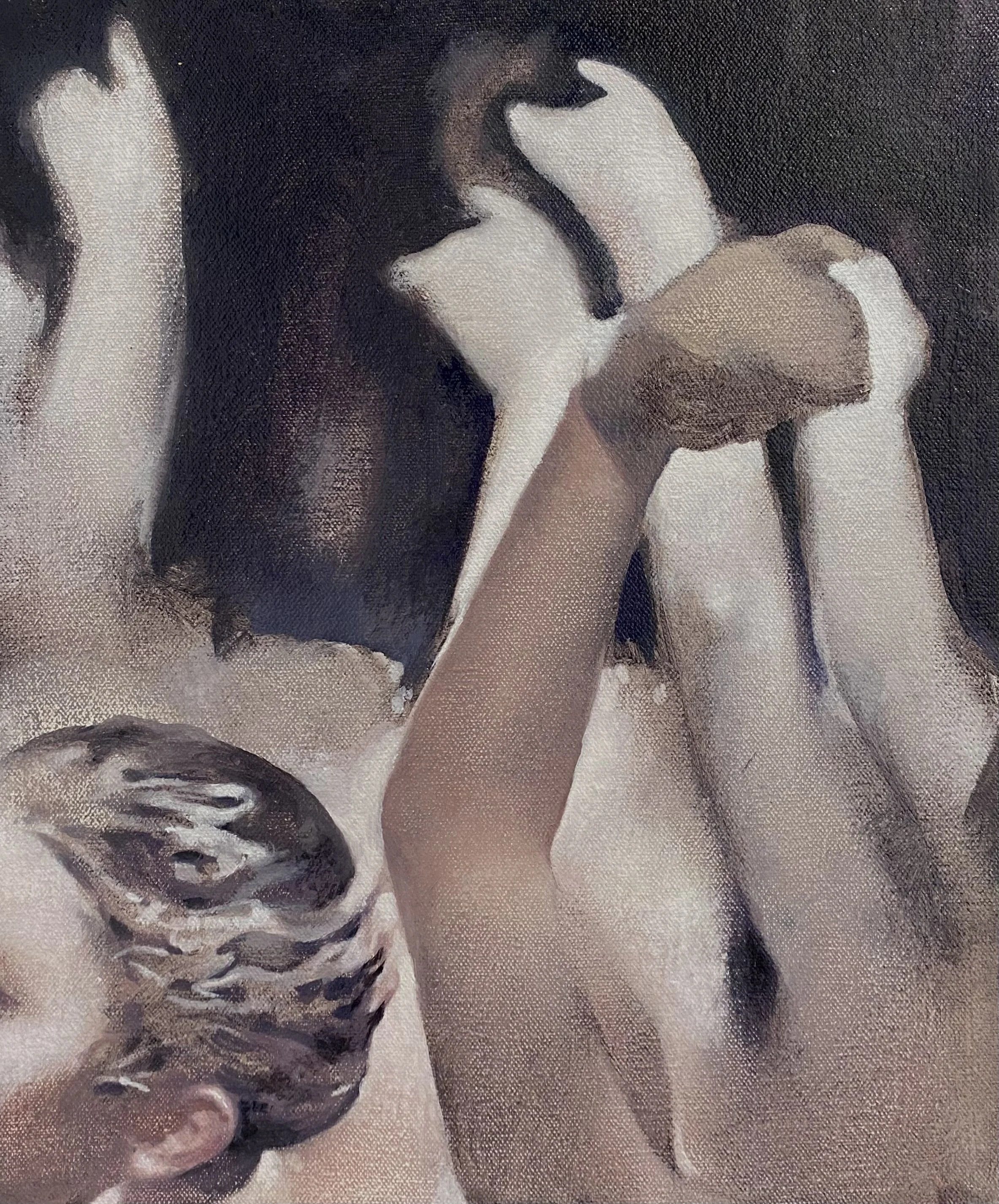   The ghost rising , 2025, oil on canvas, 10 x 12 in 