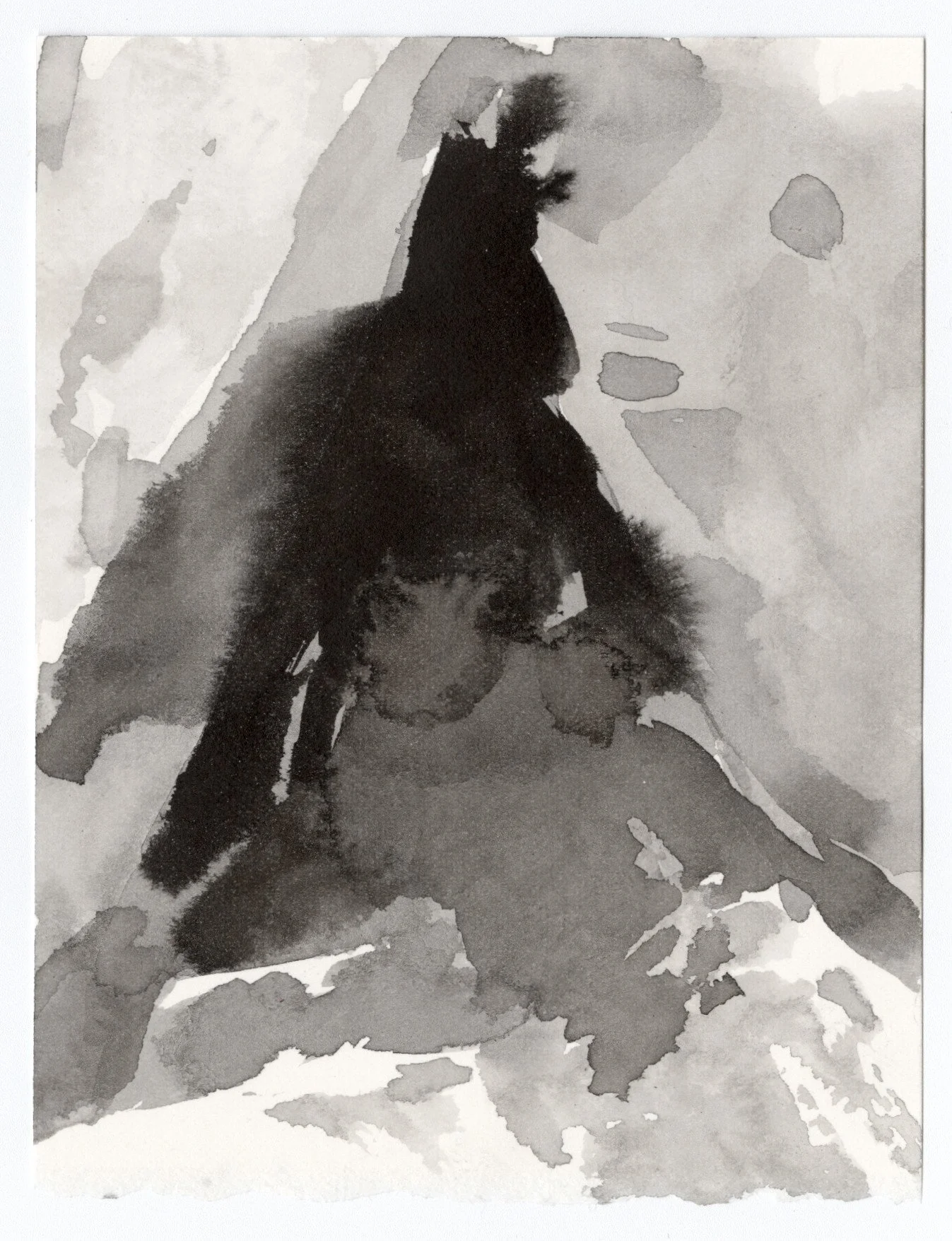   denning , 2026, ink on paper, 4 × 5.5 in 