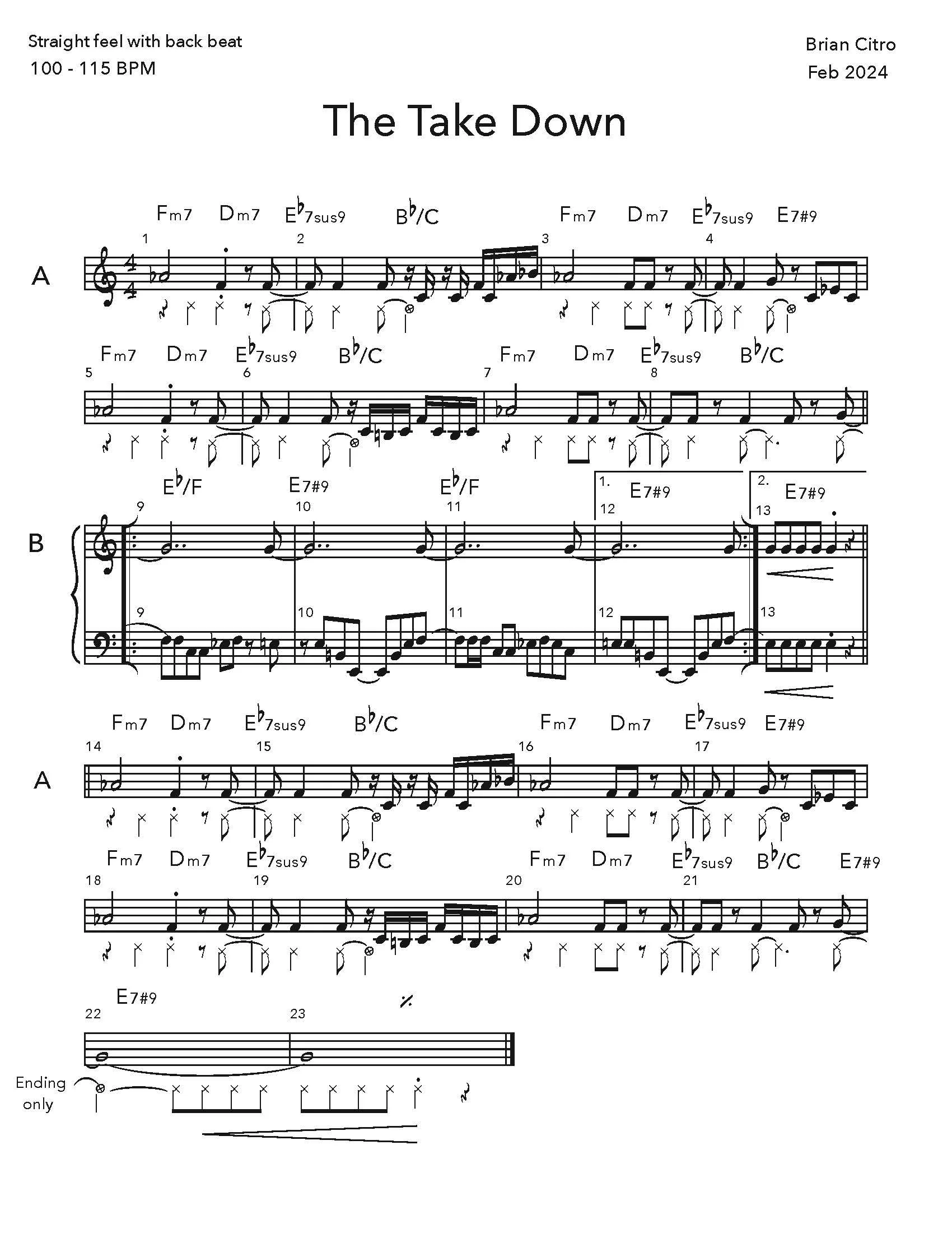 Brian Citro's composition The Take Down