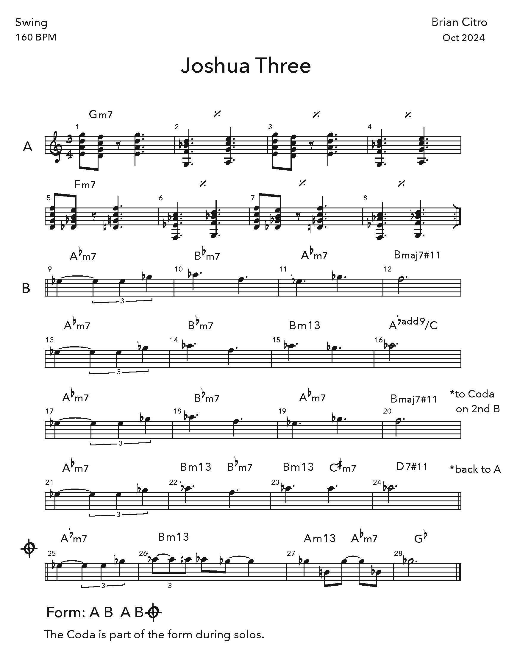 Brian Citro's composition Joshua Three