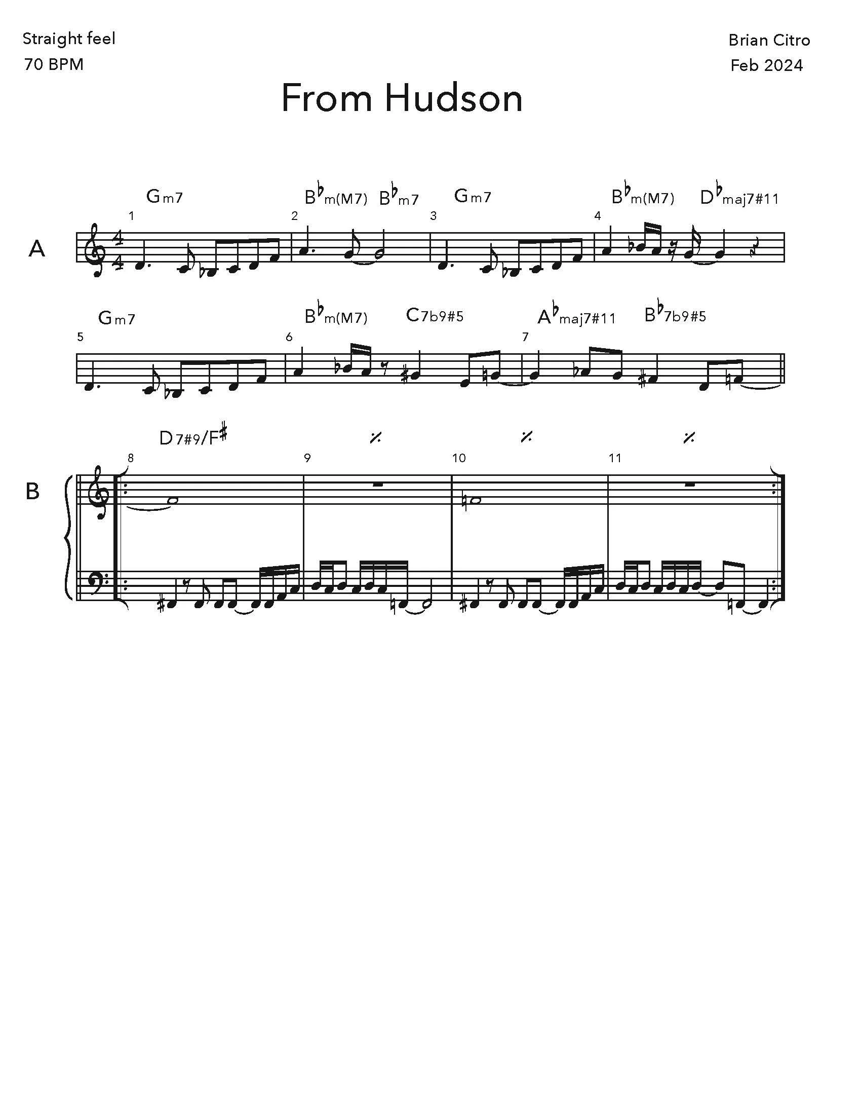 Brian Citro's composition From Hudson