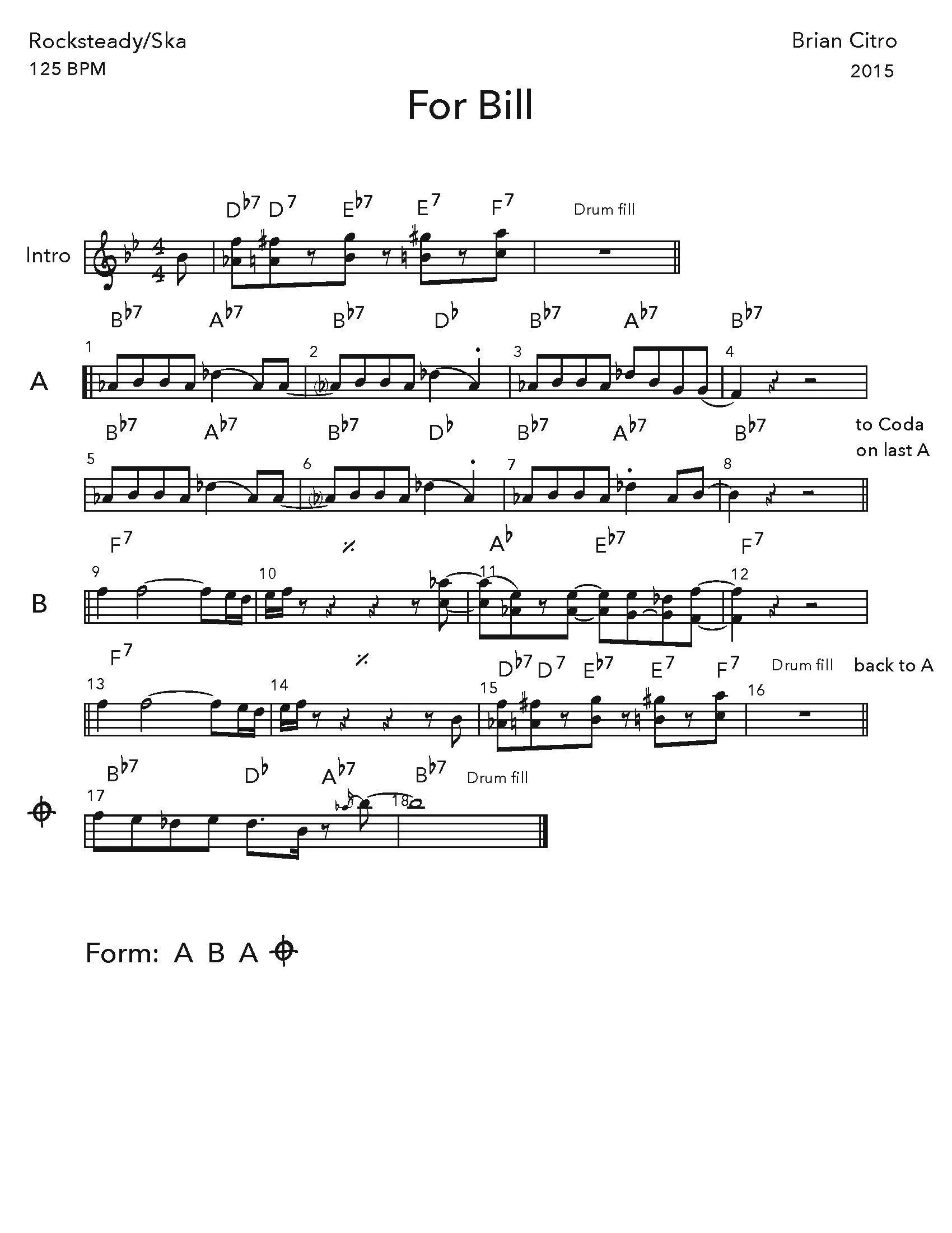 Brian Citro's composition For Bill