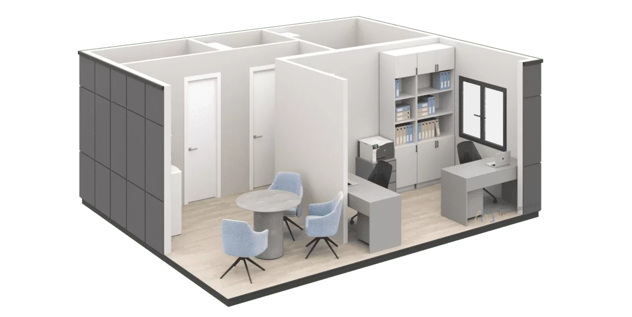 Modular Office 581 sq ft (54 m2, with Meeting Room & Private Office)