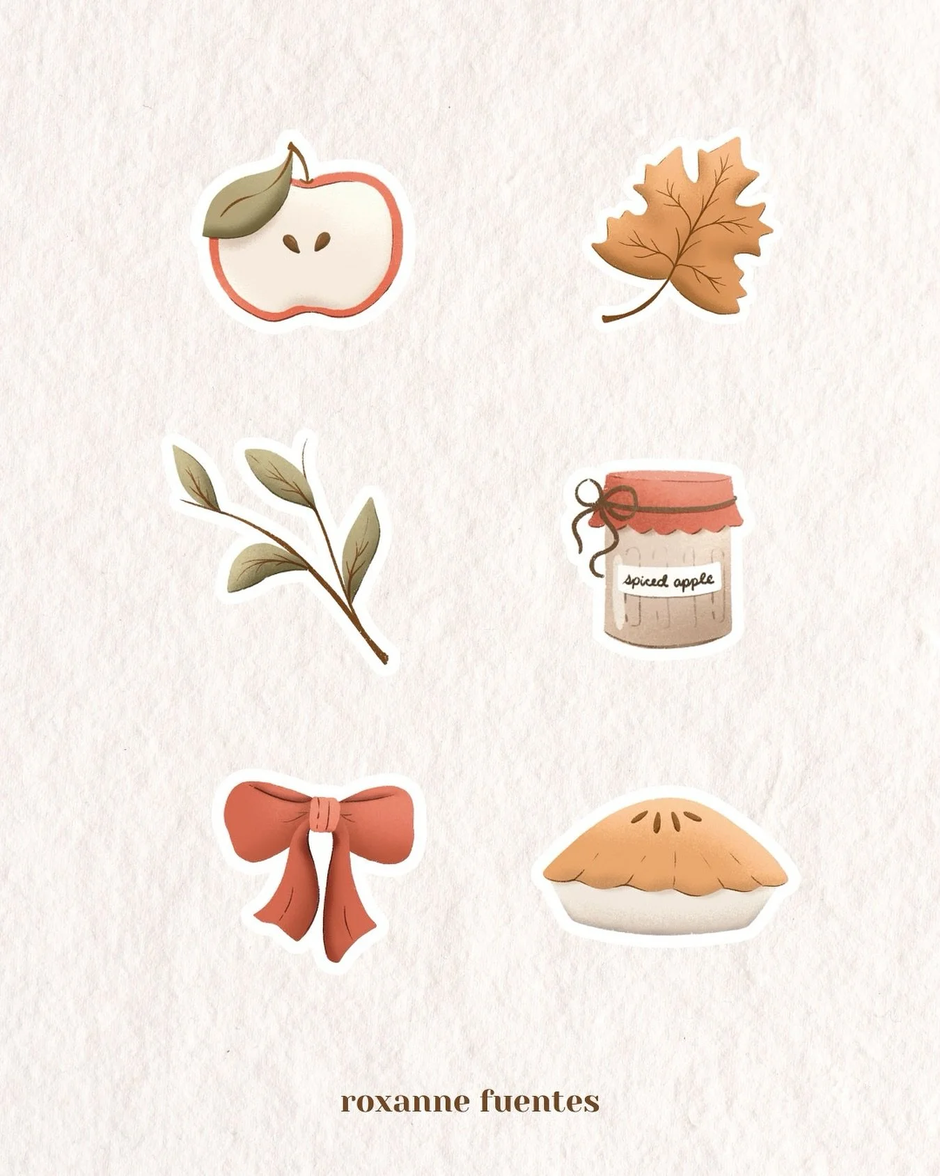 Fall apple pattern elements 🥧 love taking them out and laying them in this little sheet! 🍁 

#fallseason #autumn #fallpattern #autumnpattern #itsfallyall #stickersheet #procreate #patterndesign