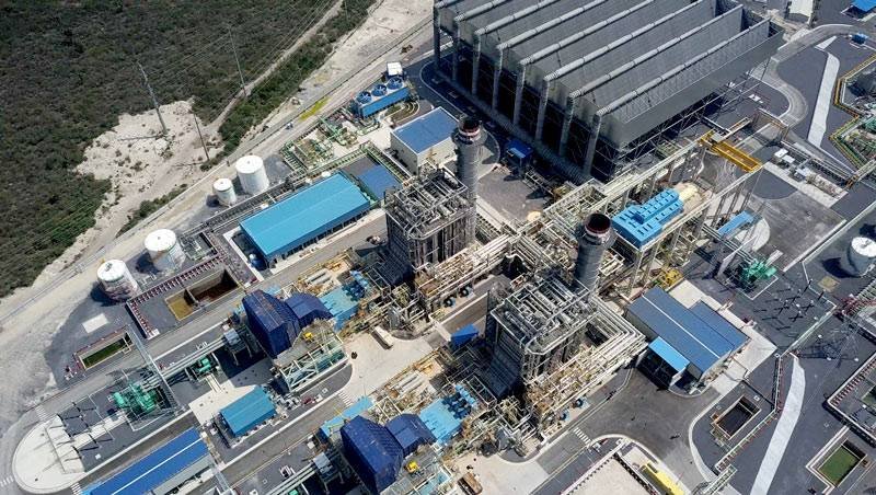 Planta de ciclo combinado El Carmen en Nuevo León con infraestructura industrial de generación eléctrica, propiedad de Iberdrola Generación México, con trabajos de movimiento de tierras y obra civil ejecutados por Aude Energía para contratista EPC.