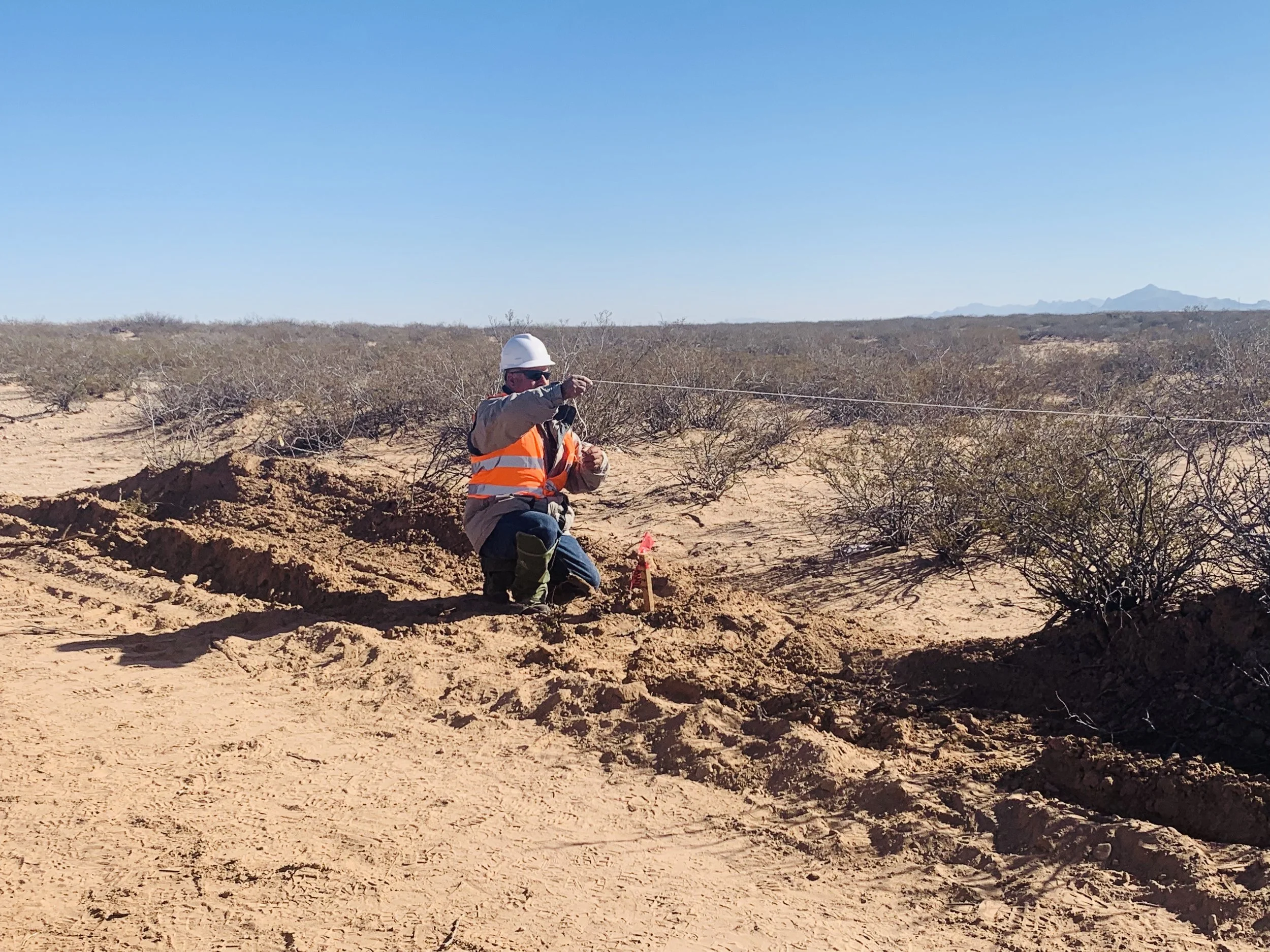 Marcador de terreno en proyecto Border Solar