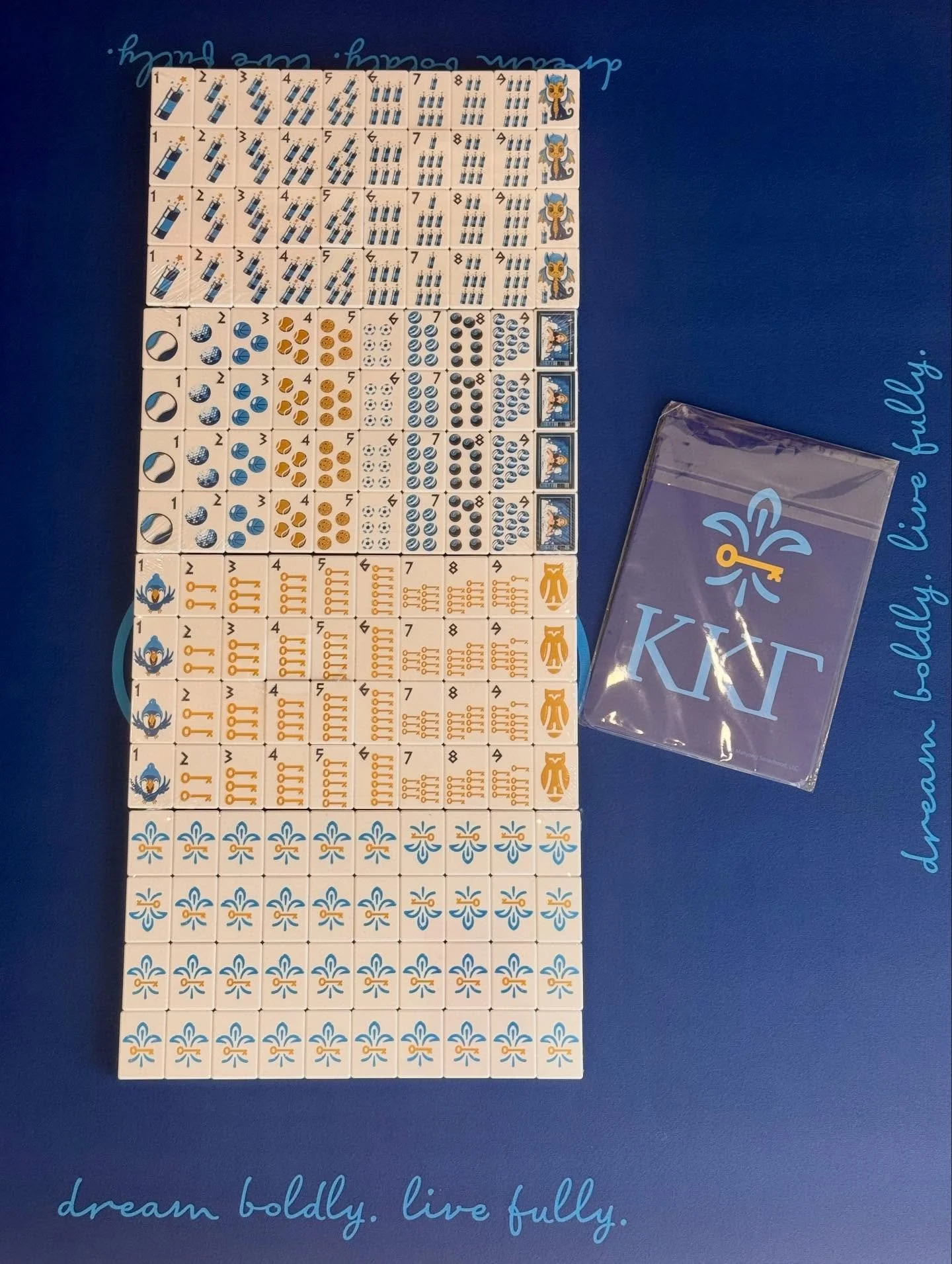 Just in! Check out these new sorority tiles and mats😍 @mahjongsisterhood 
We are one of the first to carry these amazing tiles and we have these four sororities in stock now, more to come!! DM us if interested!