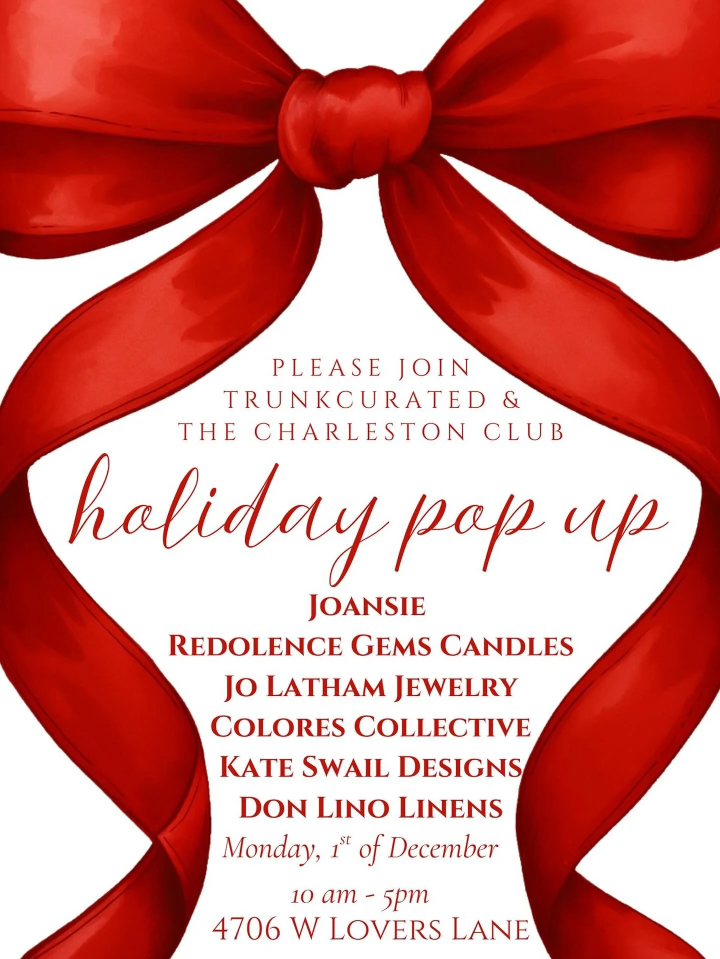 Check off a few items on your Christmas list at our Holiday Pop Up on December 1st!🎄❤️ Linens, jewelry, handbags and more&hellip;plus everything Mahjong at our studio!