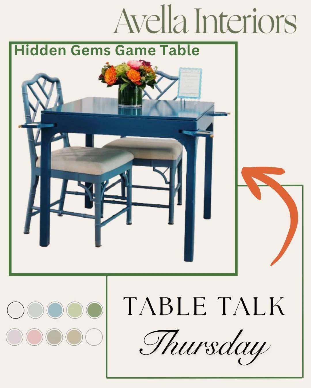 For this week&lsquo;s Table Talk on Thursday we are showcasing the Hidden Gems game table from @avellainteriors 😍 This table comes in a nine different lacquer colors and is also now available in a woven fabric. This stylish table comes with a remova