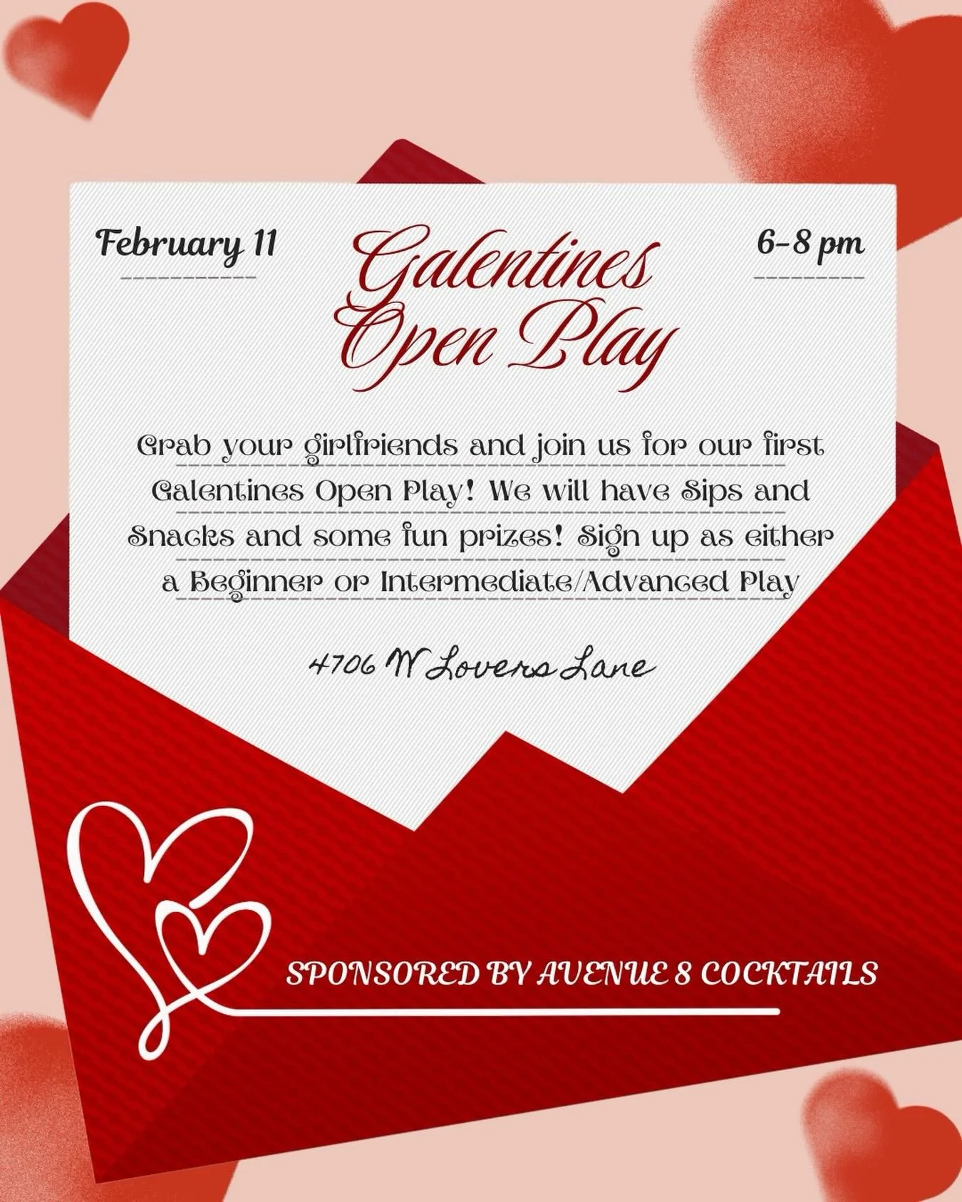 We are so excited for our Galentines Open Play on February 11th! Grab your girlfriends and join us at the Charleston Club! 💌🌹❤️
&bull;&bull;&bull;
Sign up through the following links -> BEGINNER LINK: https://charlestonclub.as.me/?appointmentTyp