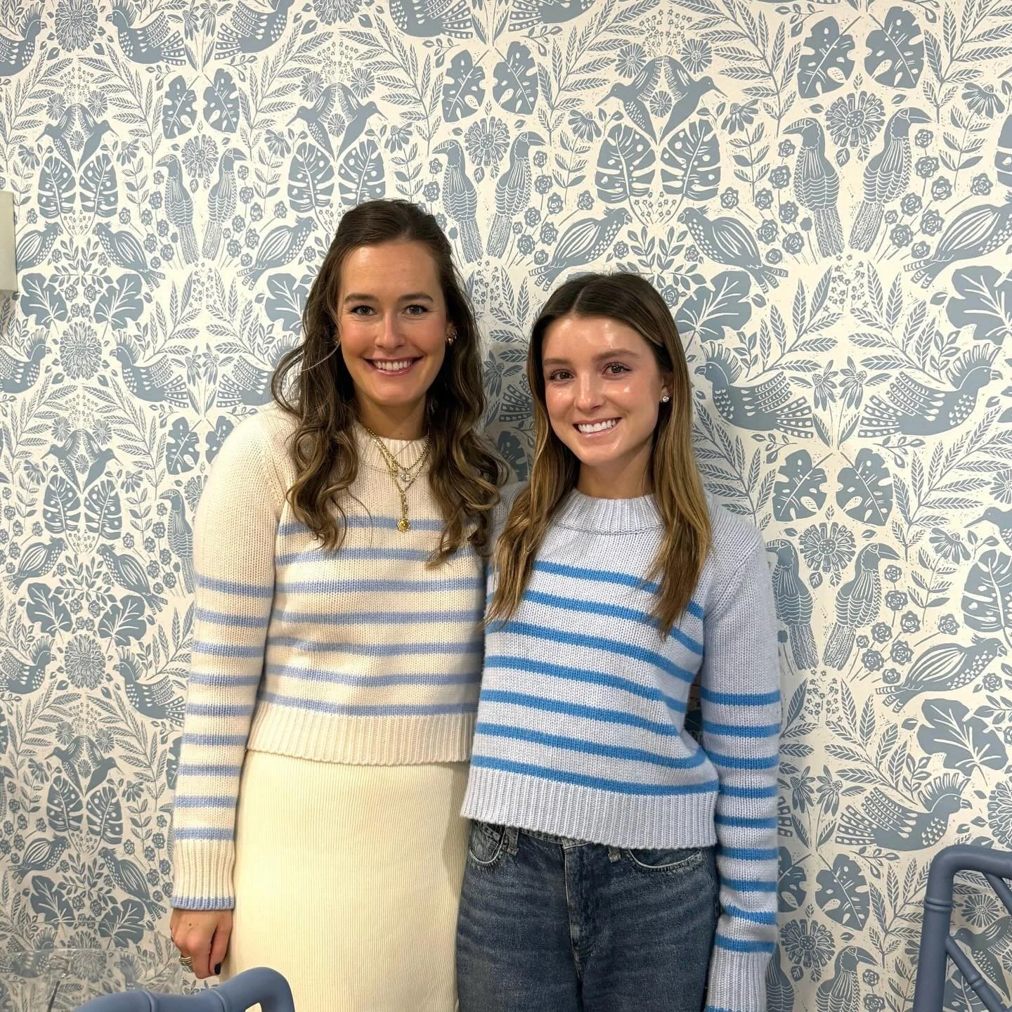 Twinning on Tuesday!🩵🤍 This is Dylan, our studio manager and Olivia, our Events Manager.&nbsp;&nbsp;Come meet them at The Charleston Club!