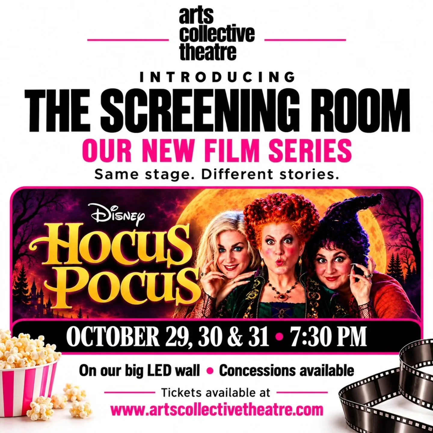 🎬🍿 SAME STAGE. DIFFERENT STORIES.

Introducing THE SCREENING ROOM, our new film series at Arts Collective Theatre! We&rsquo;re excited to bring another way to gather, connect, and enjoy great stories together...this time on our big LED wall!

And w
