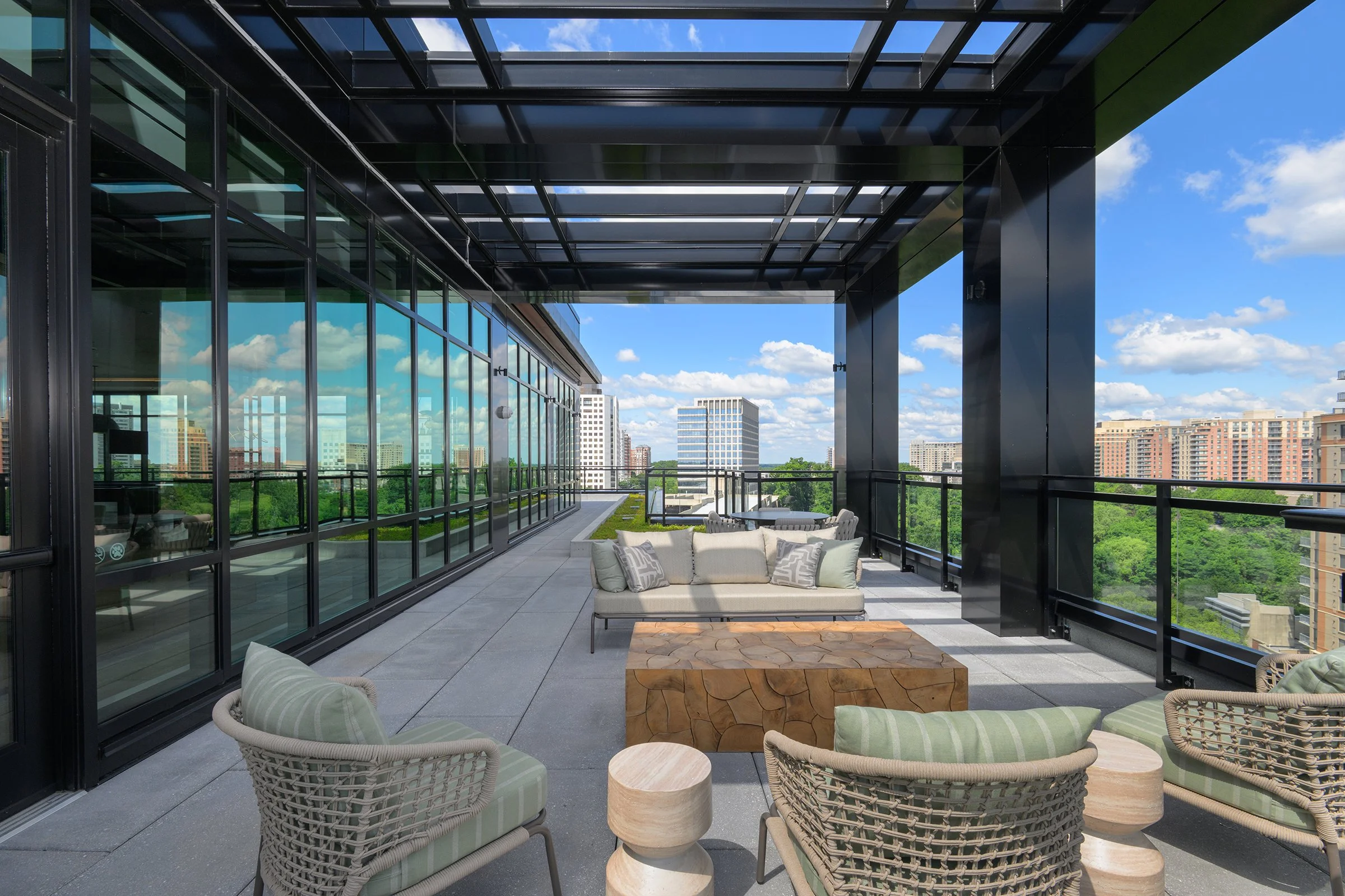   Expansive Roof deck with Indoor and Outdoor entertainment spaces