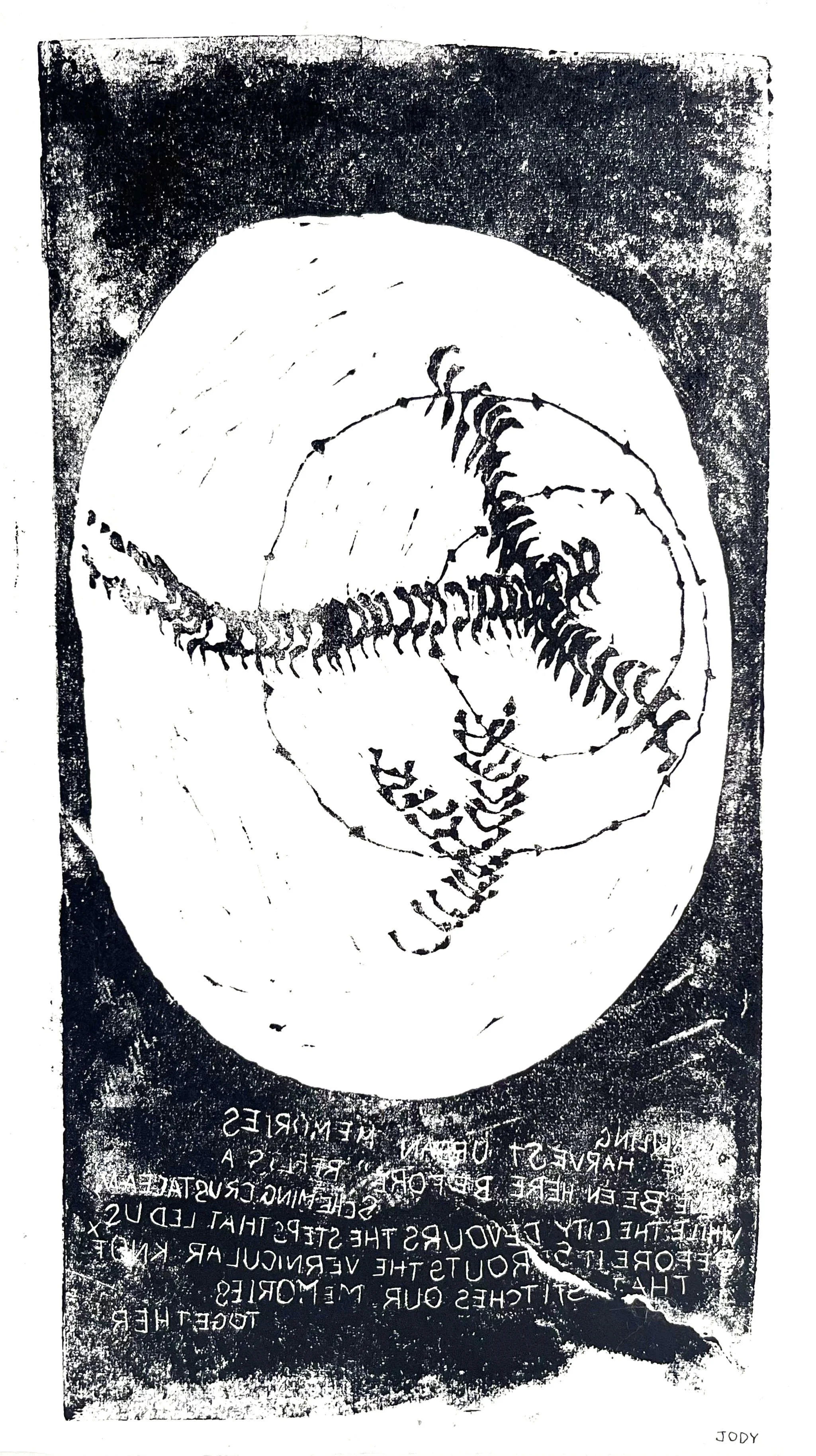 "Vernicular Knot" 2025 Linocut Printed in Acrylic on Paper ? x ? in