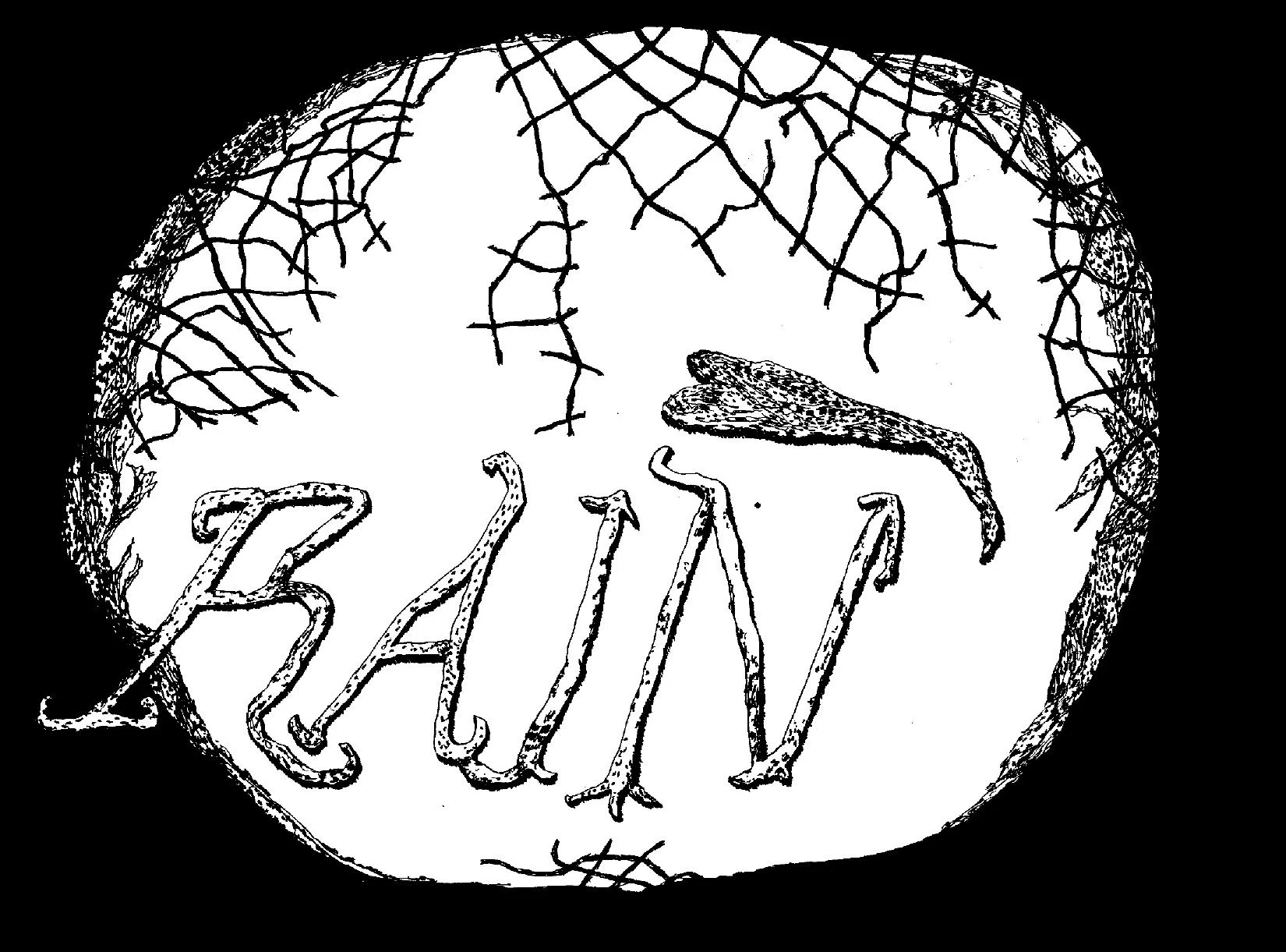 "Rain Never Hits Your Heart" 2026 Ink on Paper 8.5 x 11 in