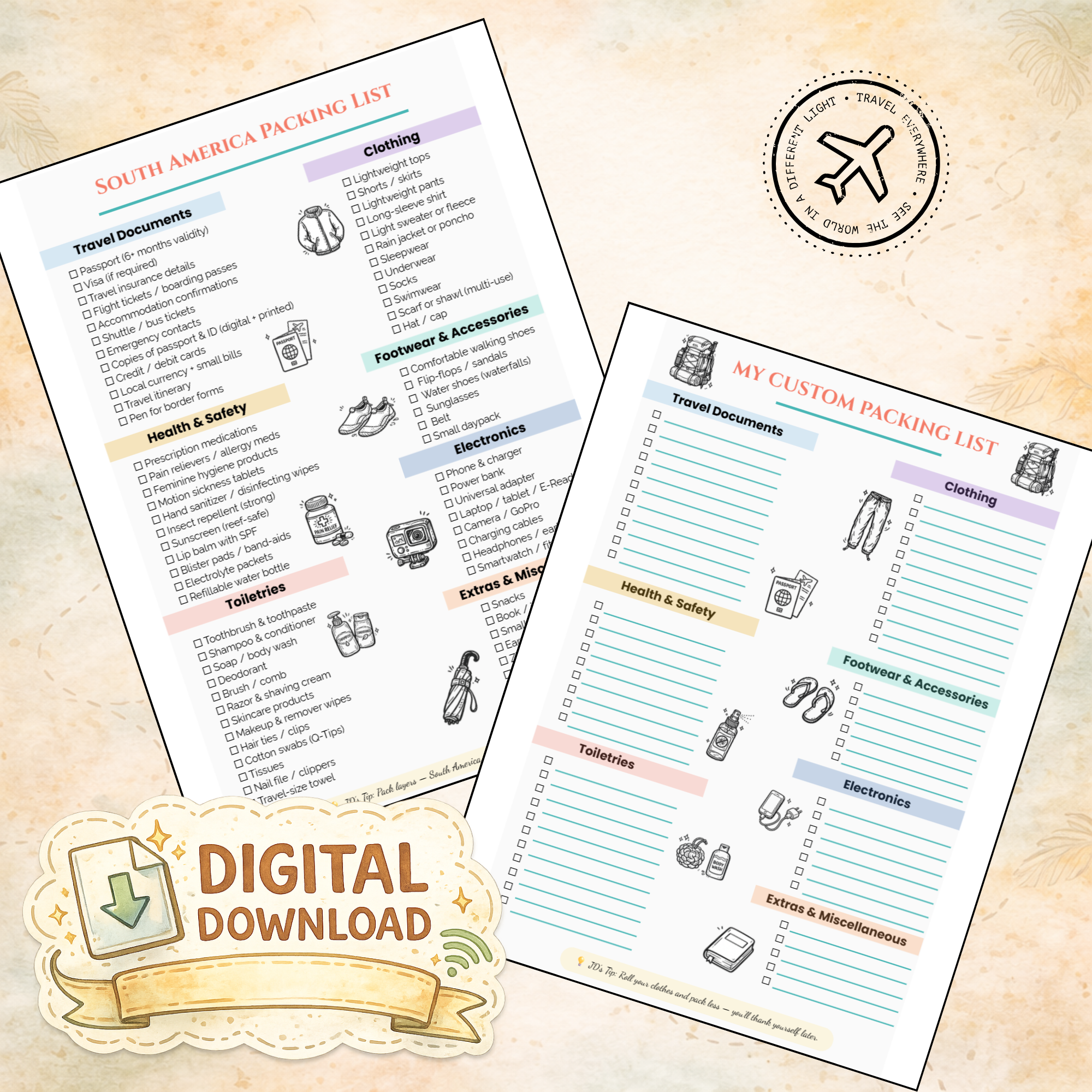 South America Packing List (Printable)