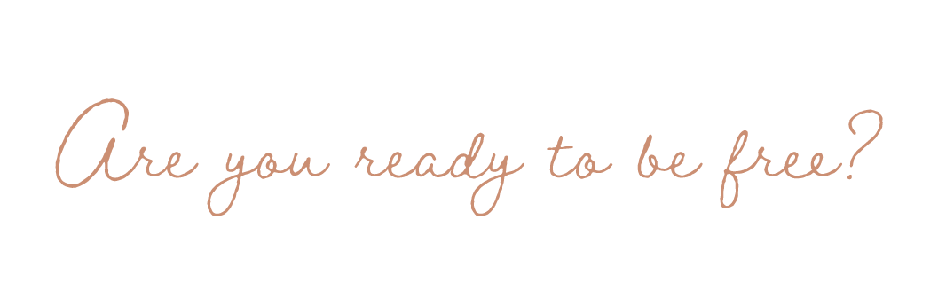 Text overlay on black background reading, 'Are you ready to be free?' in cursive font.