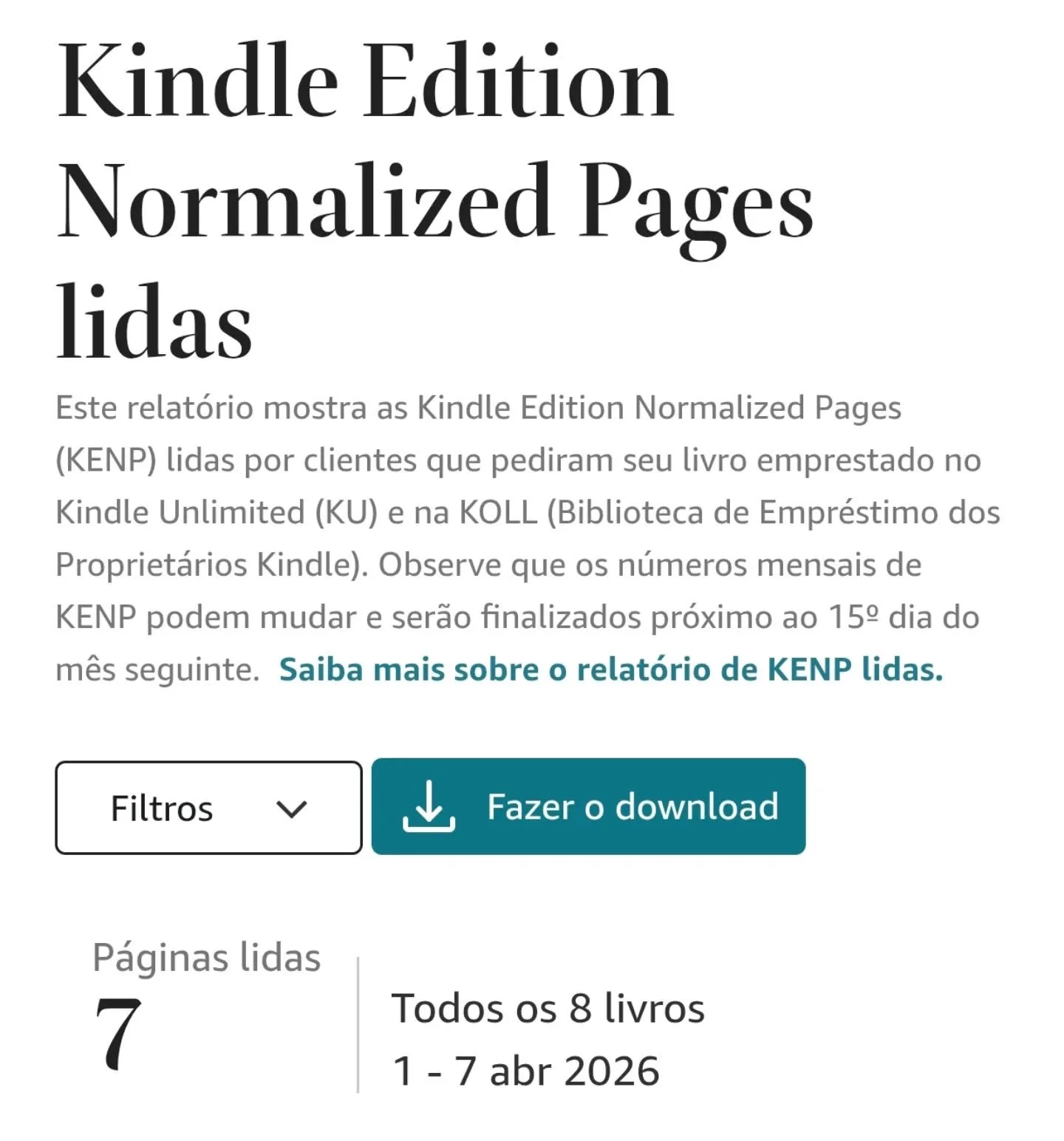 Vamos aumentar esse n&uacute;mero de p&aacute;ginas lidas? Se voc&ecirc; usa o @kindle.brasil @kindleunlimitedbooks voc&ecirc; vai amar meus livros, venha os conhecer 😍